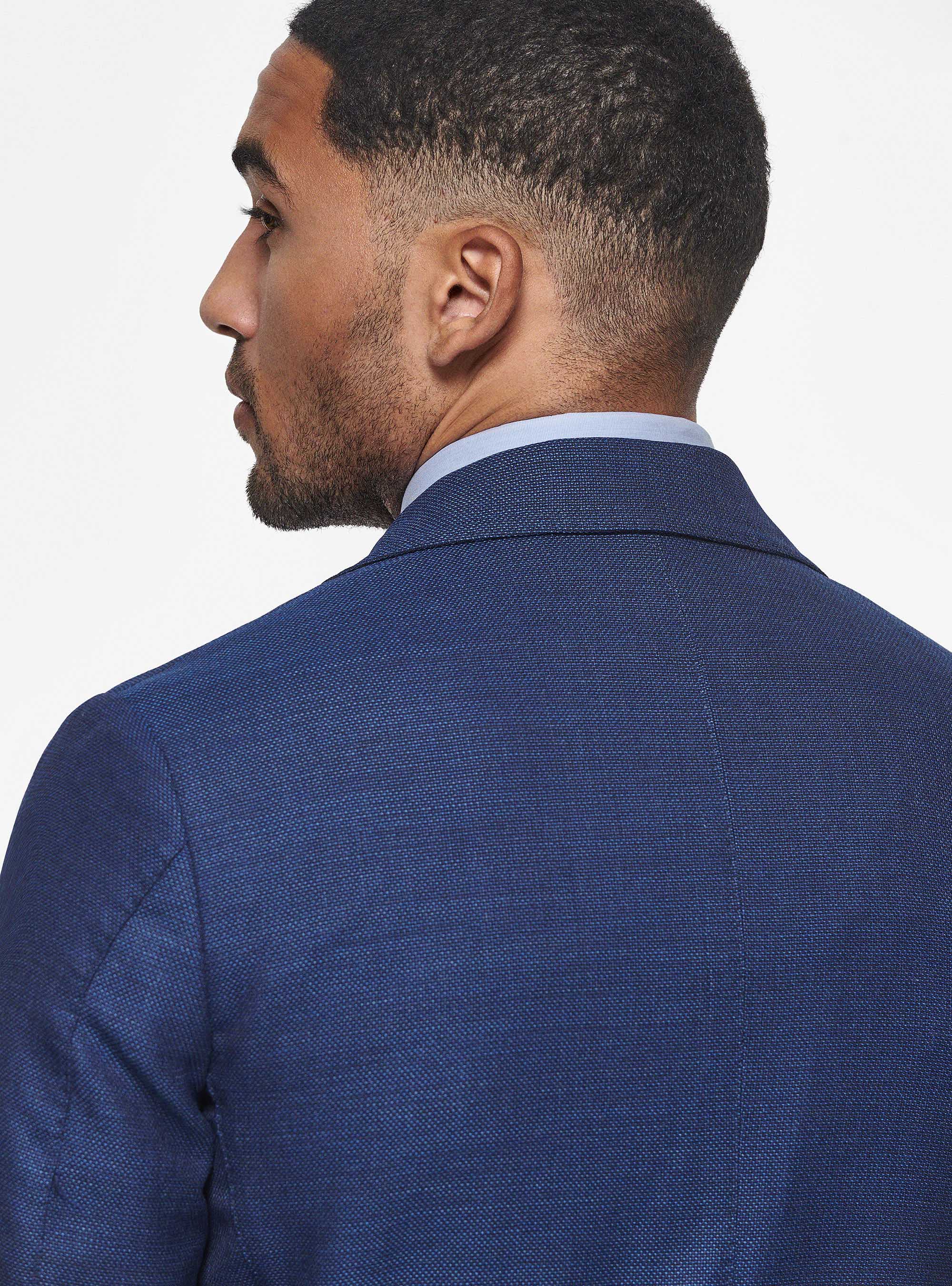 Micro-textured wool blazer, BLUE