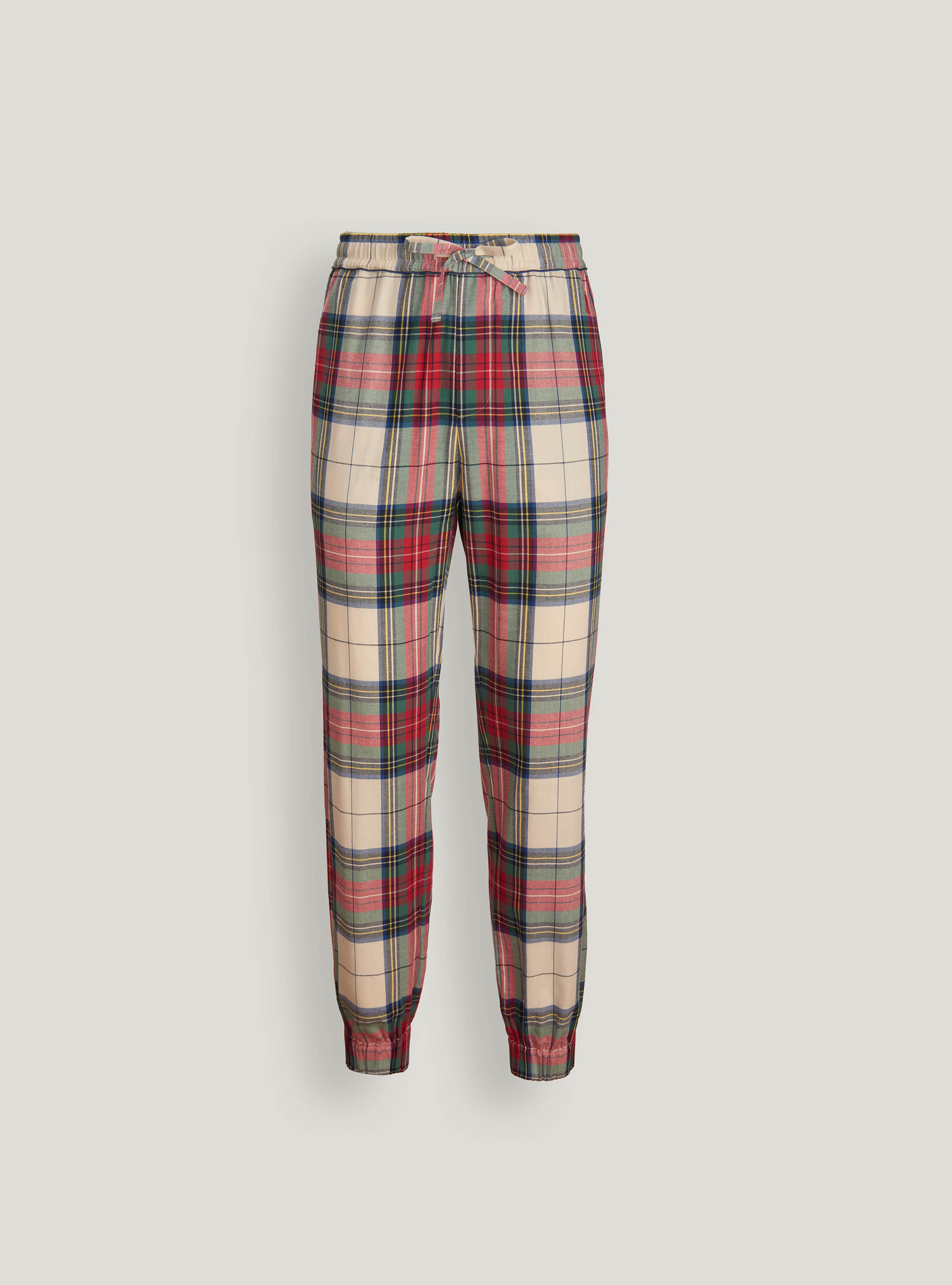 Checked cotton flannel long trousers Gutteridge Men s Pyjamas