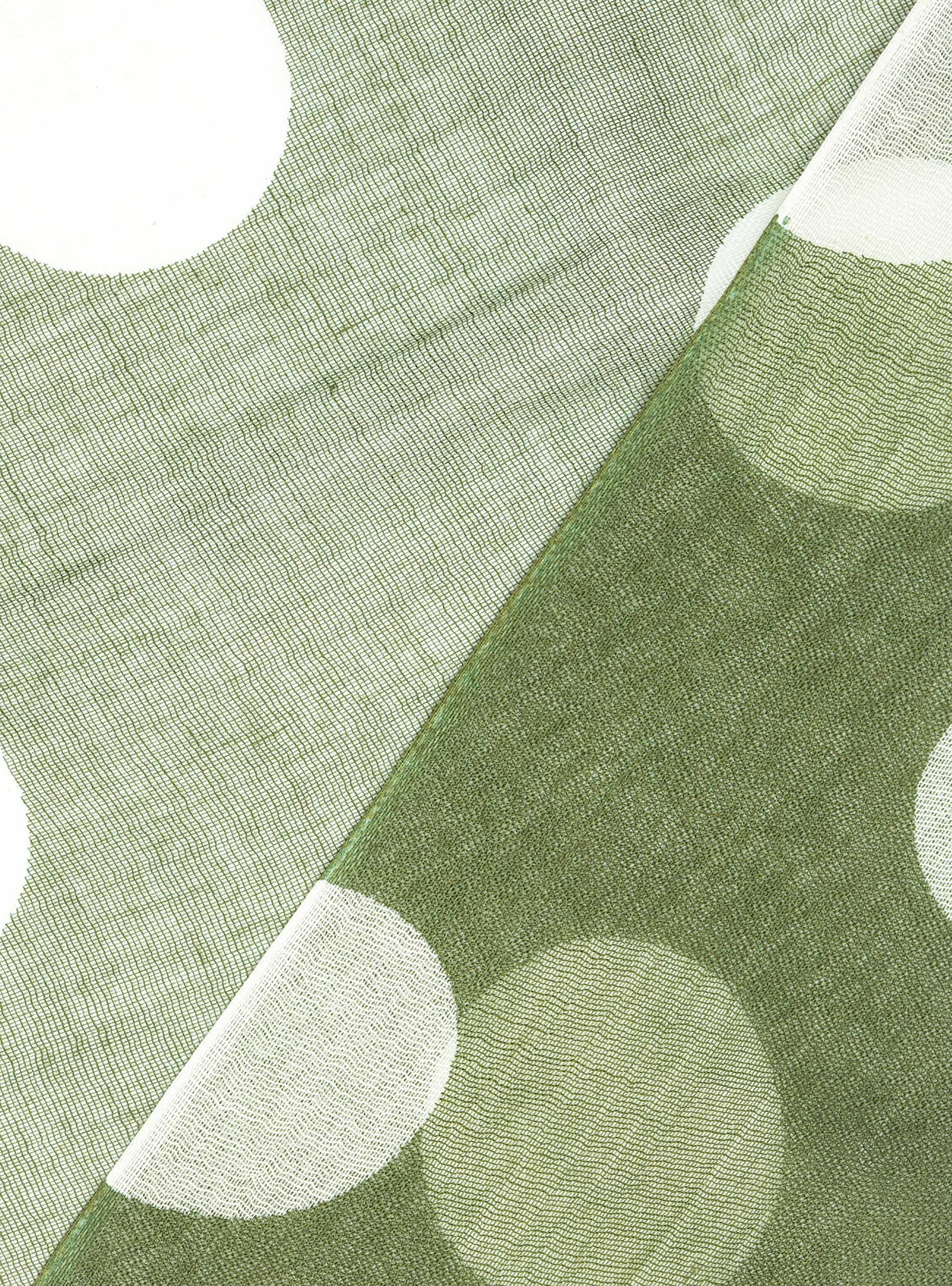 Baumwollschal mit gro&szlig;en Polka Dots, OLIVA 0614C