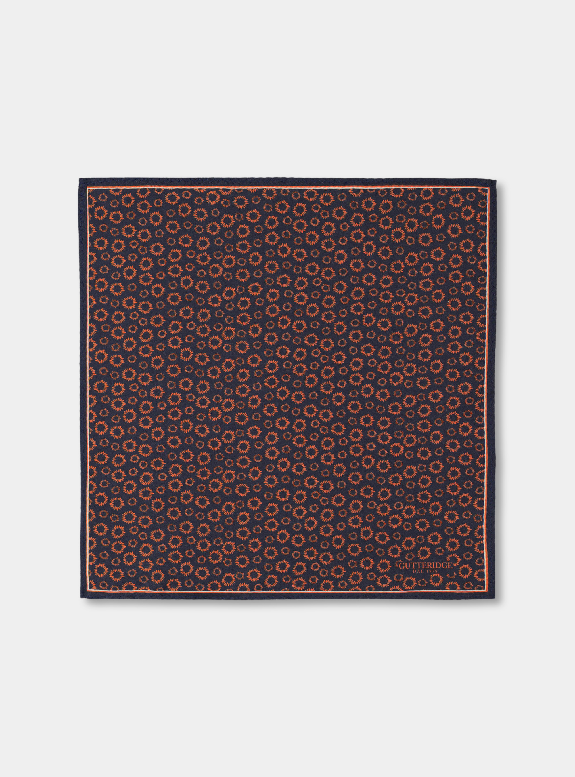 Pochette fantasia in seta stampata, ARANCIONE 0358C