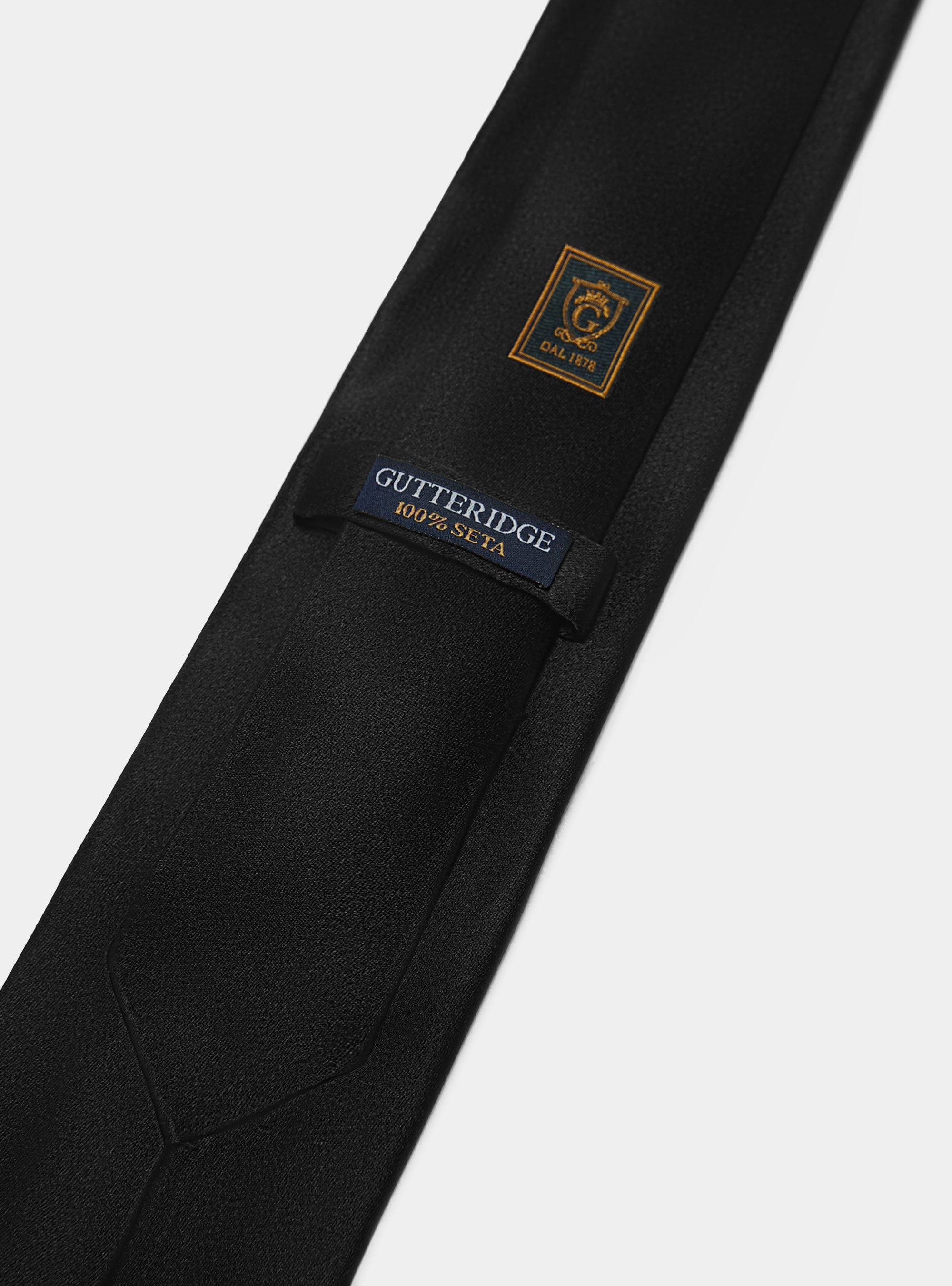 Unlined pure silk tie, BLACK