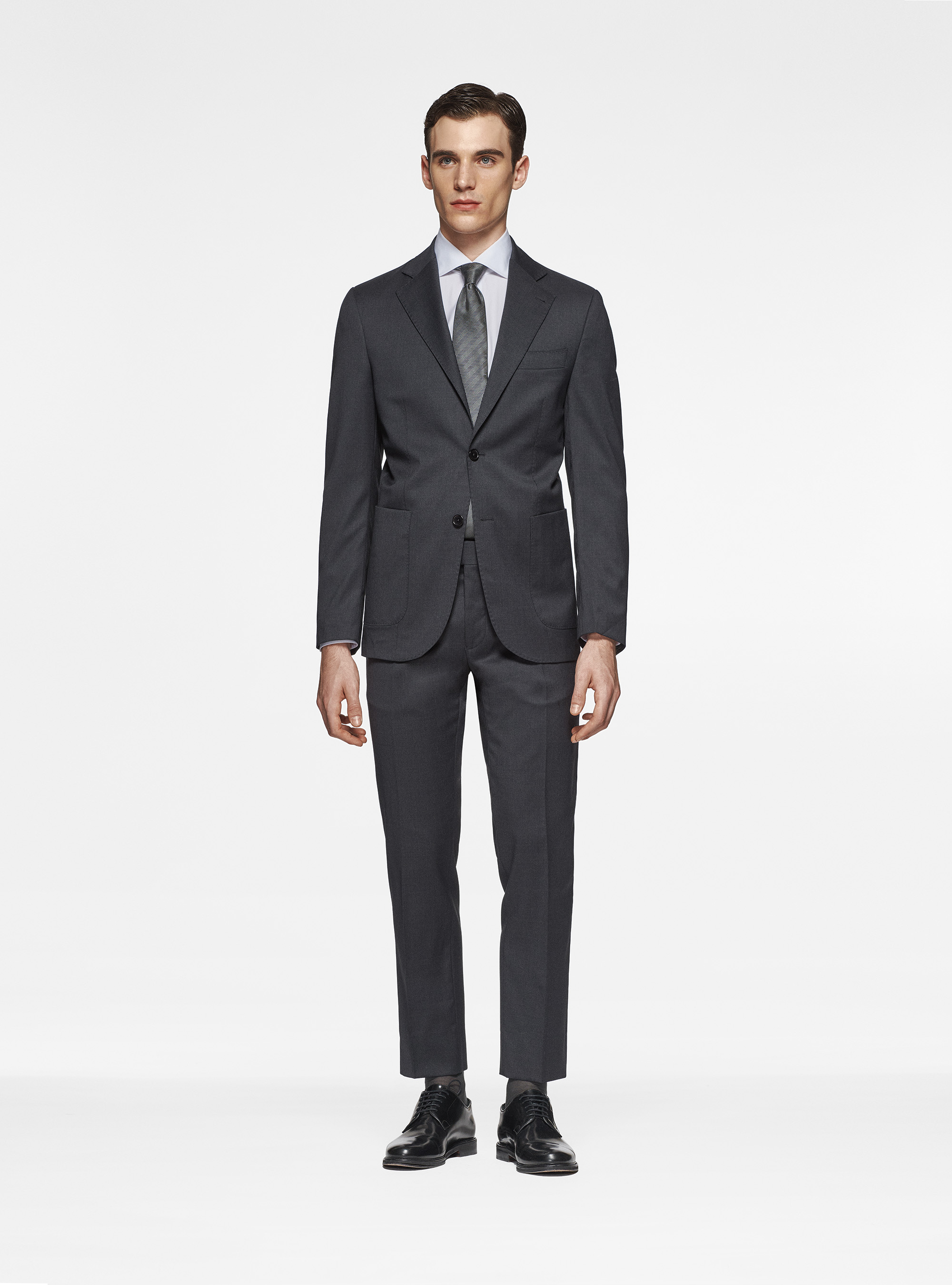 Giacca in pura lana, ASFALTO