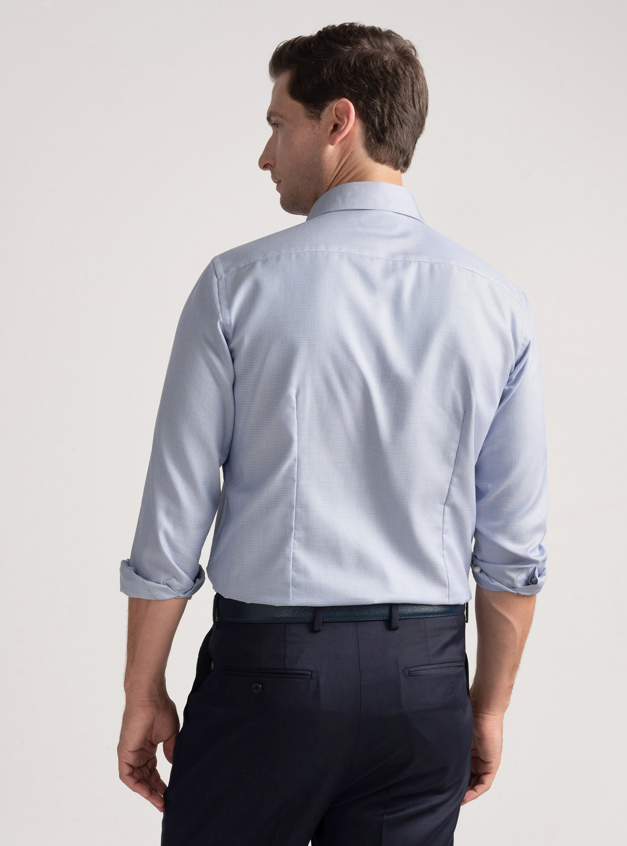 Textured cotton shirt, BLUE