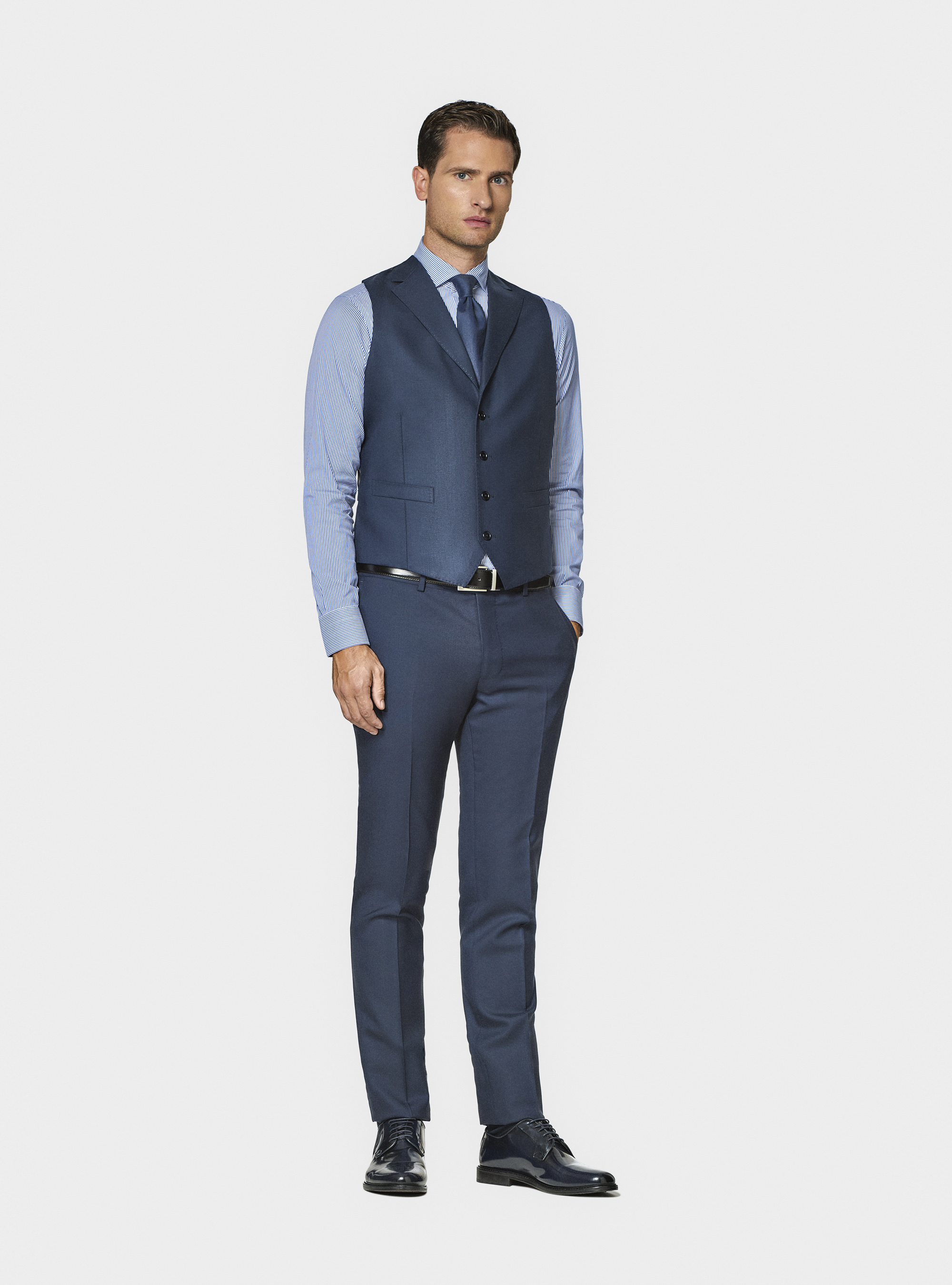 Single-breasted waistcoat in pure wool Vitale barberis Canonico, MULTICOLOR