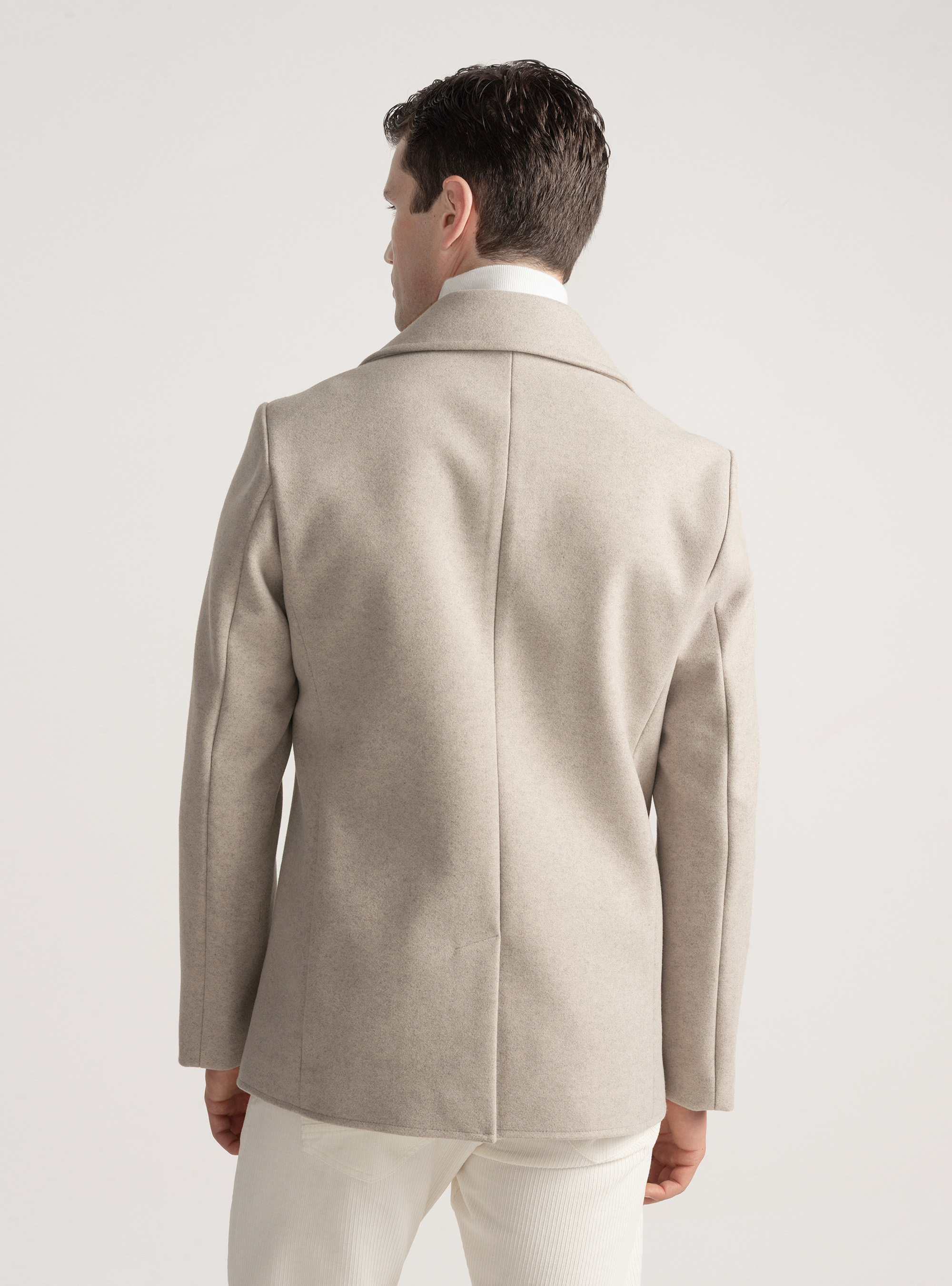 Peacoat tinta unita, ECRU