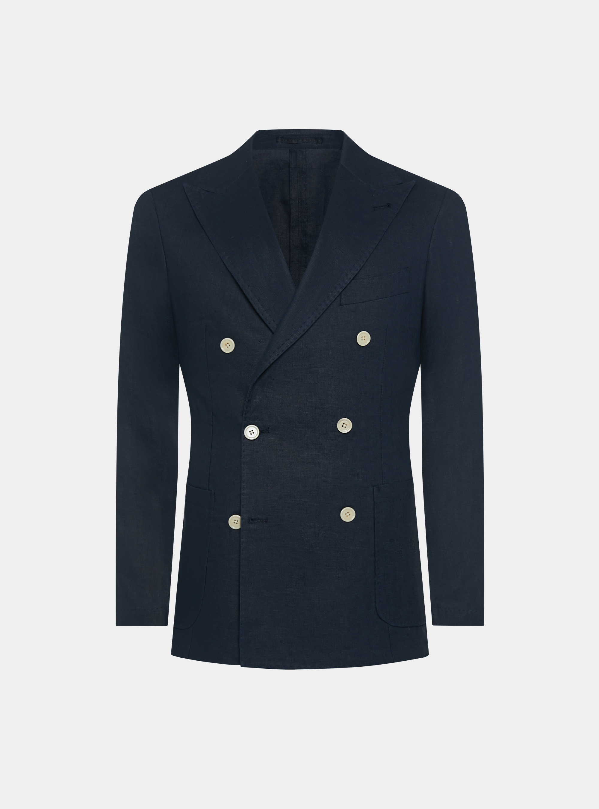Linen double-breasted blazer