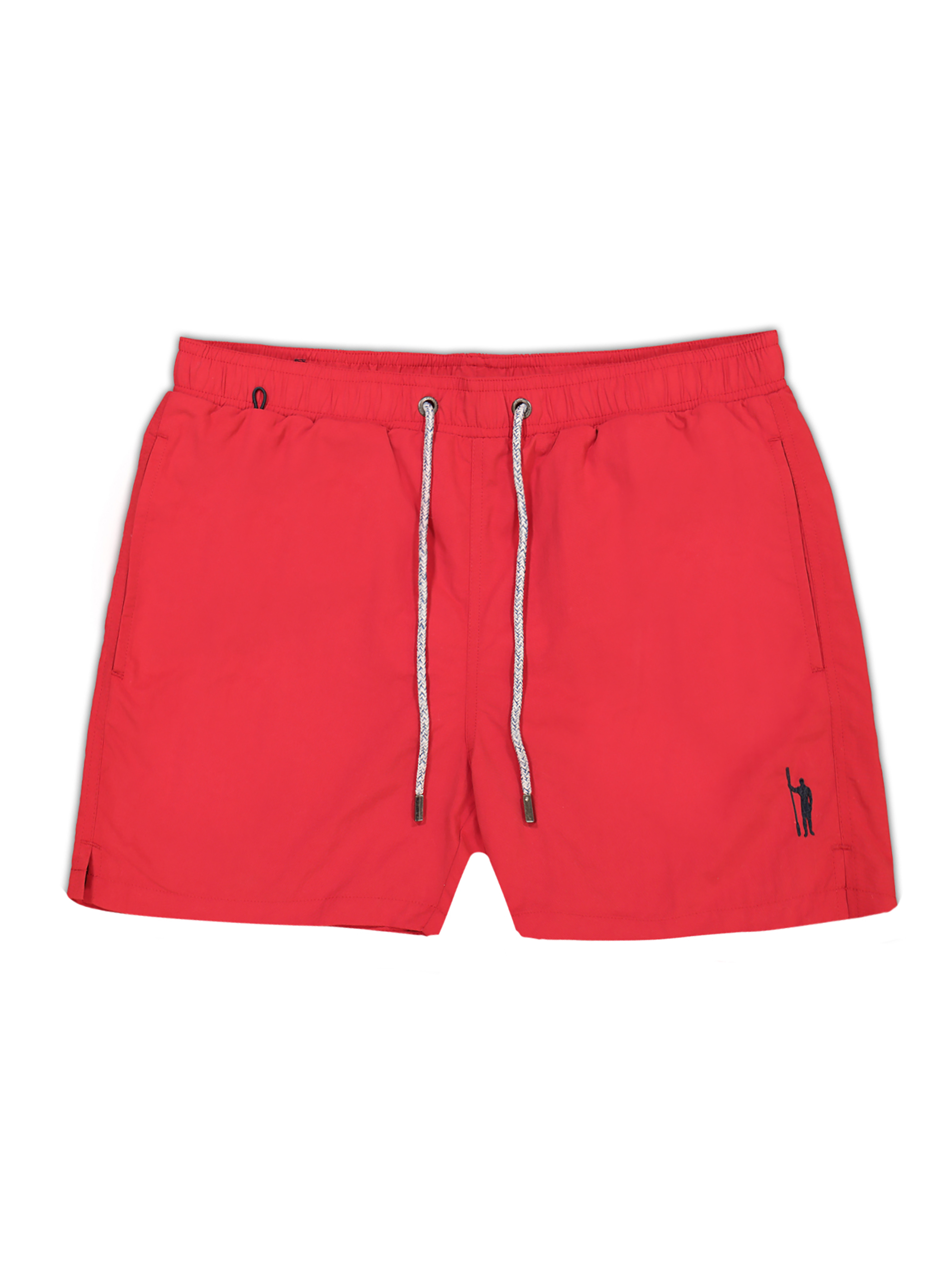 Basic plain colour swimsuit with embroidery, RED