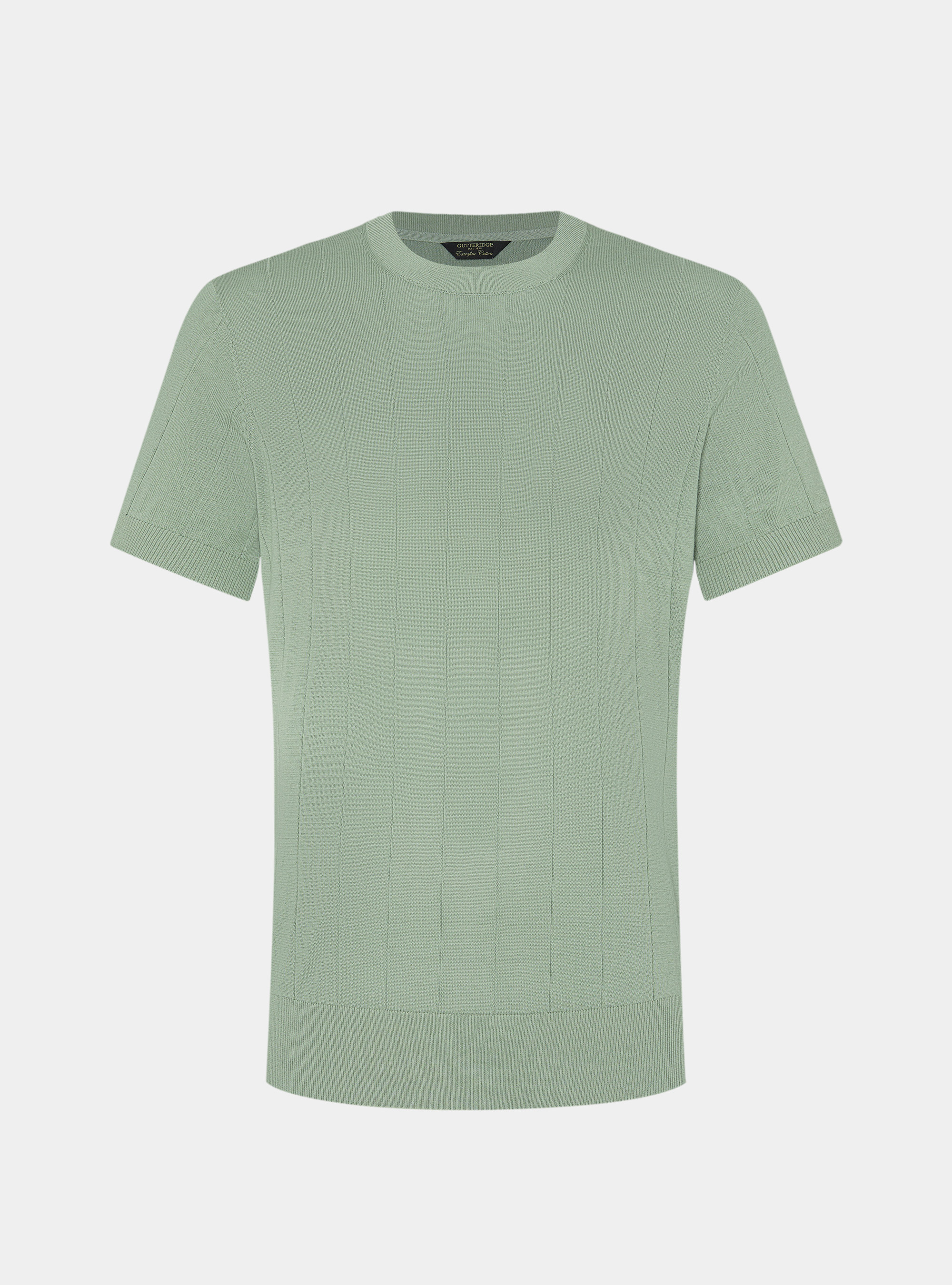 Maglia in puro cotone costa piatta, SALVIA 0602C