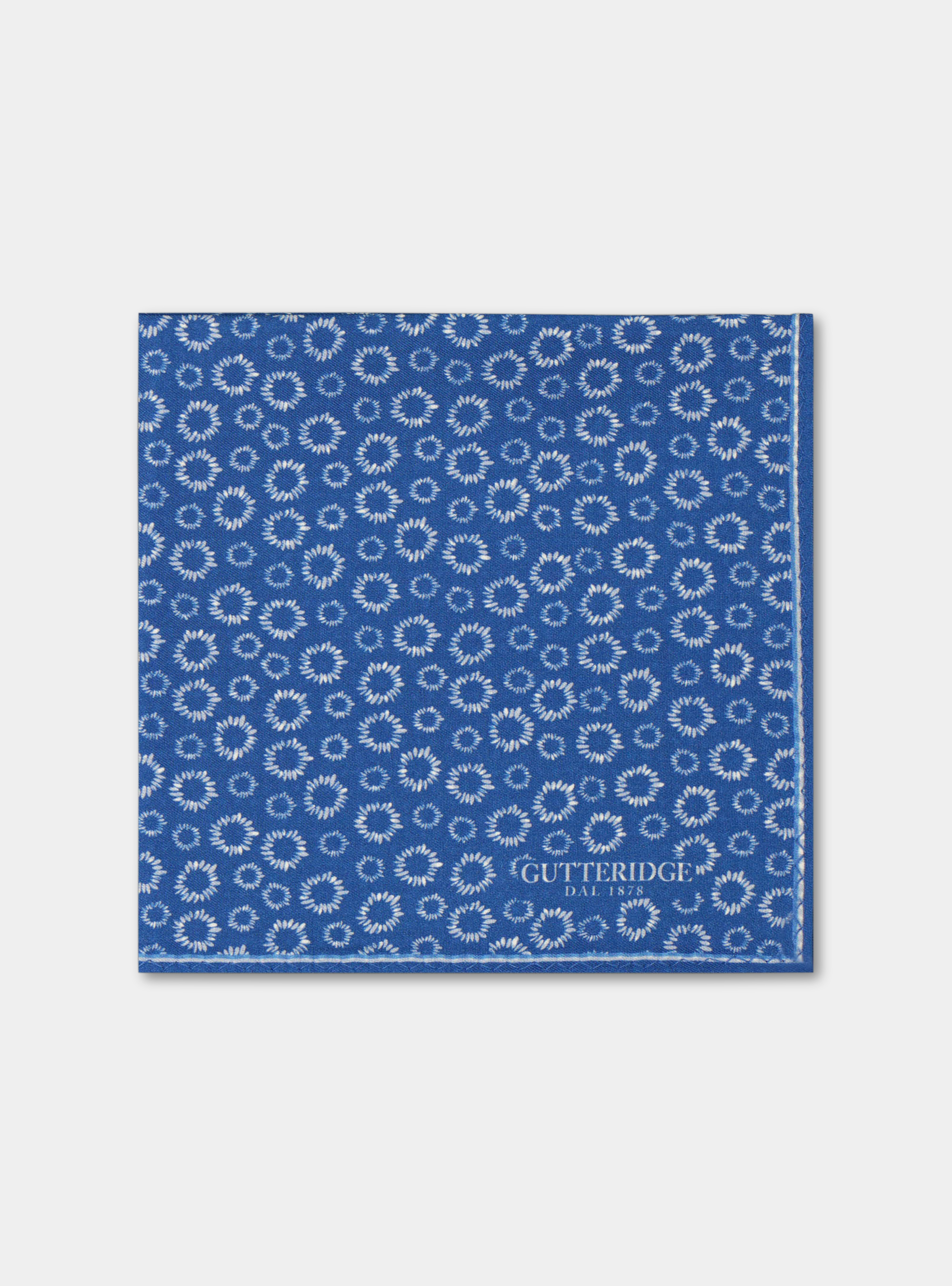 Pochette fantasia in seta stampata, BLU