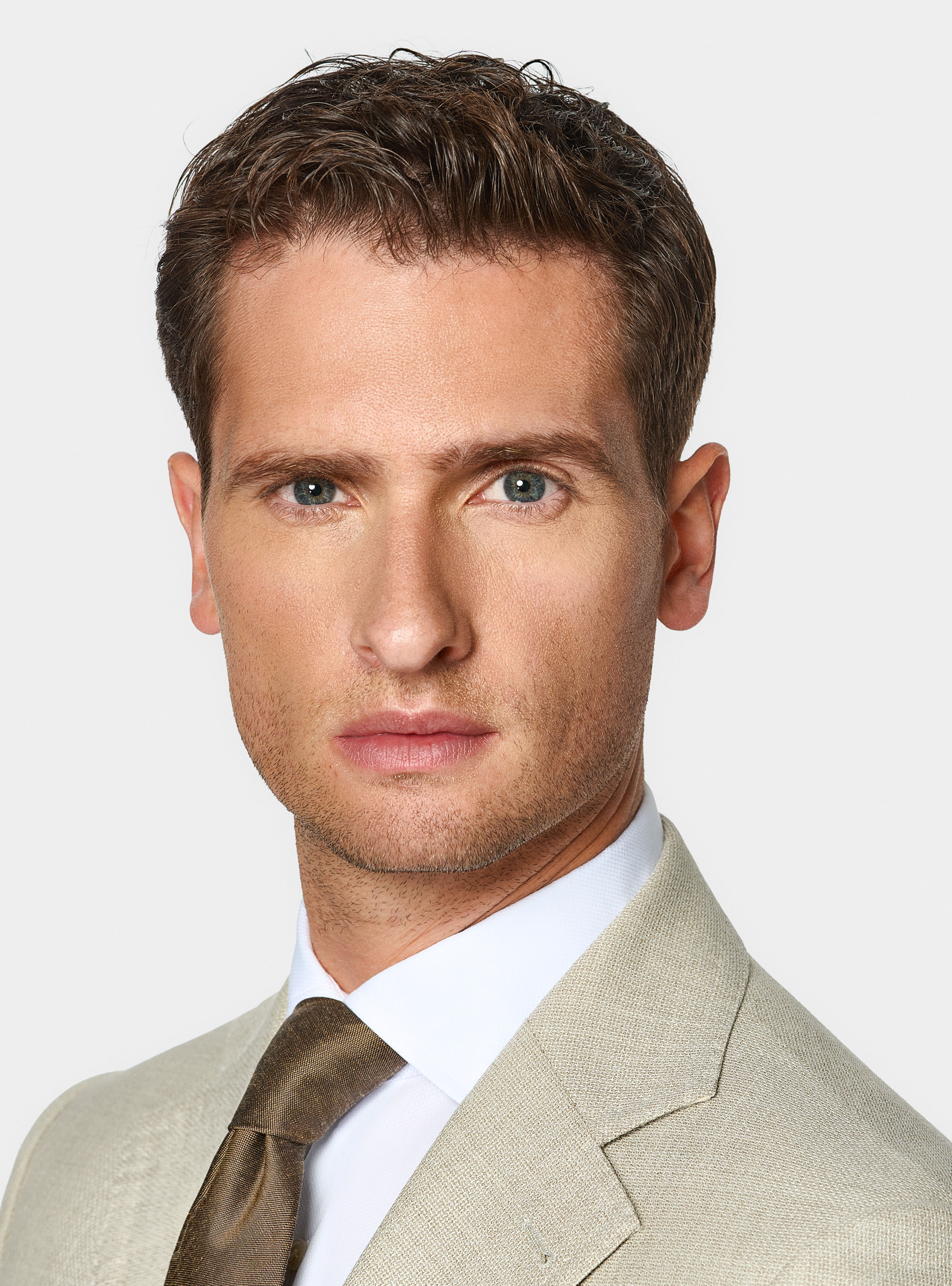 Giacca hopsack in lana Vitale Barberis Canonico, ECRU