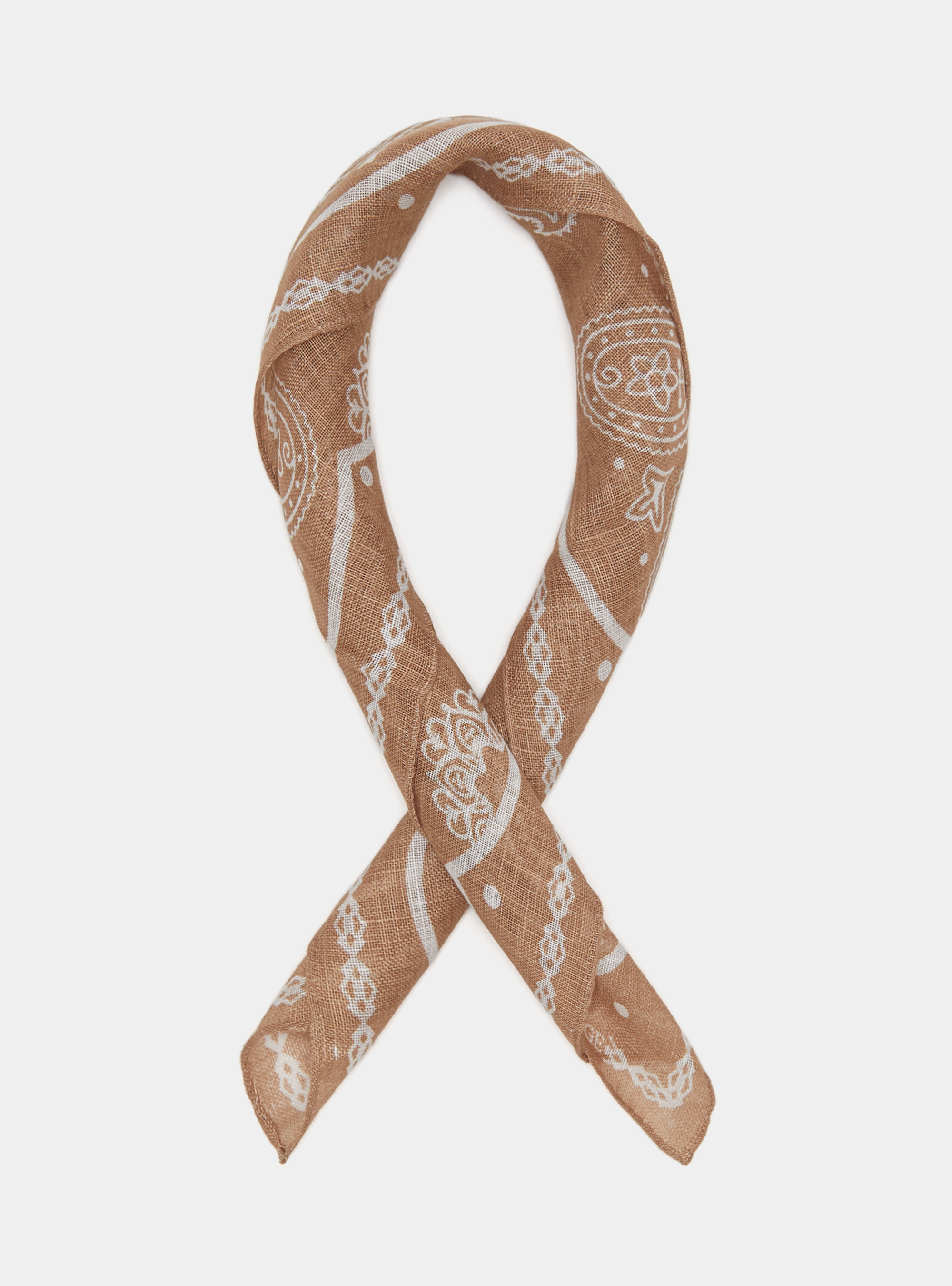 Foulard en lin imprim&eacute;, BOUE