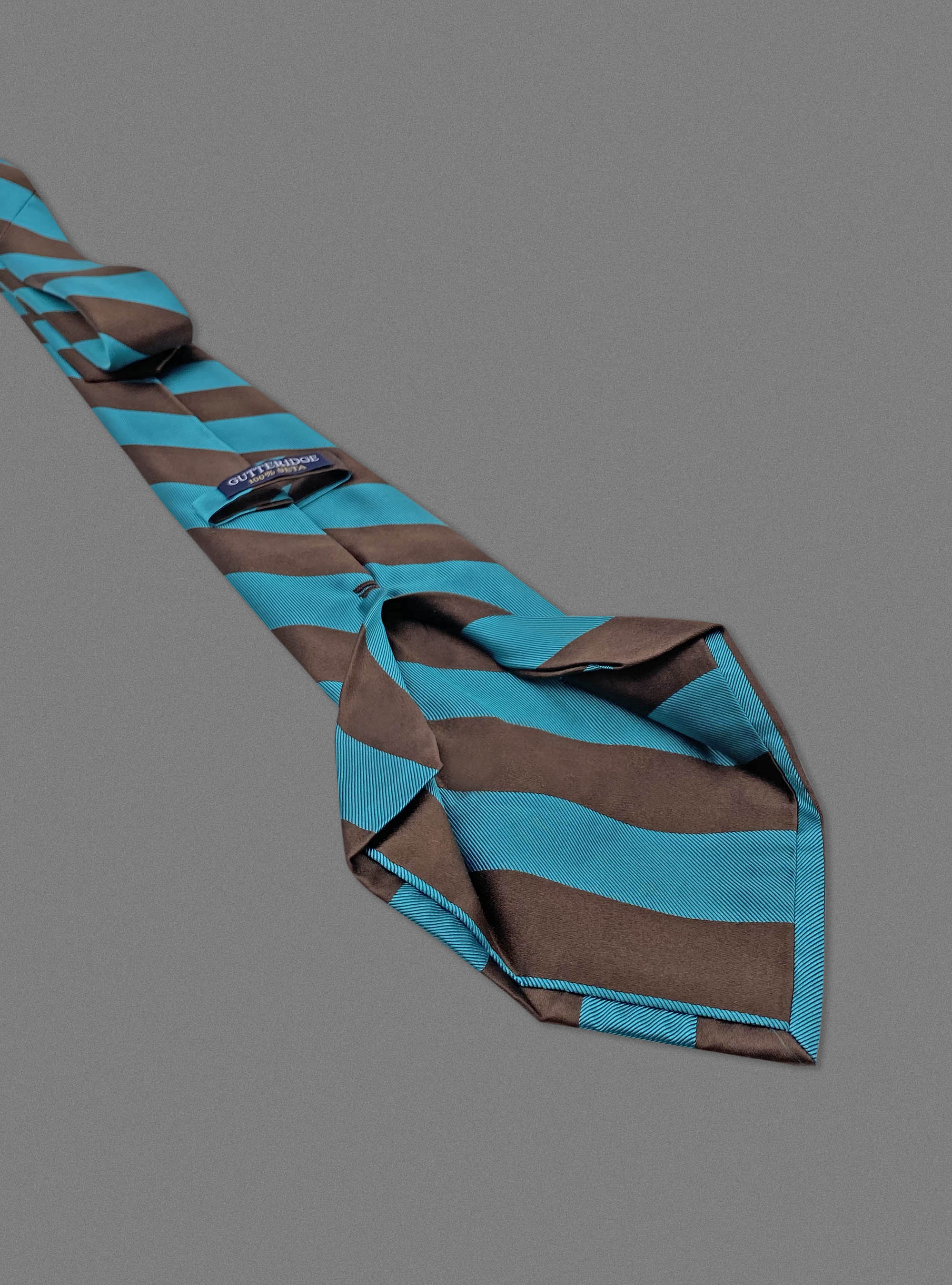 Cravatta regimental in seta, MARRONE