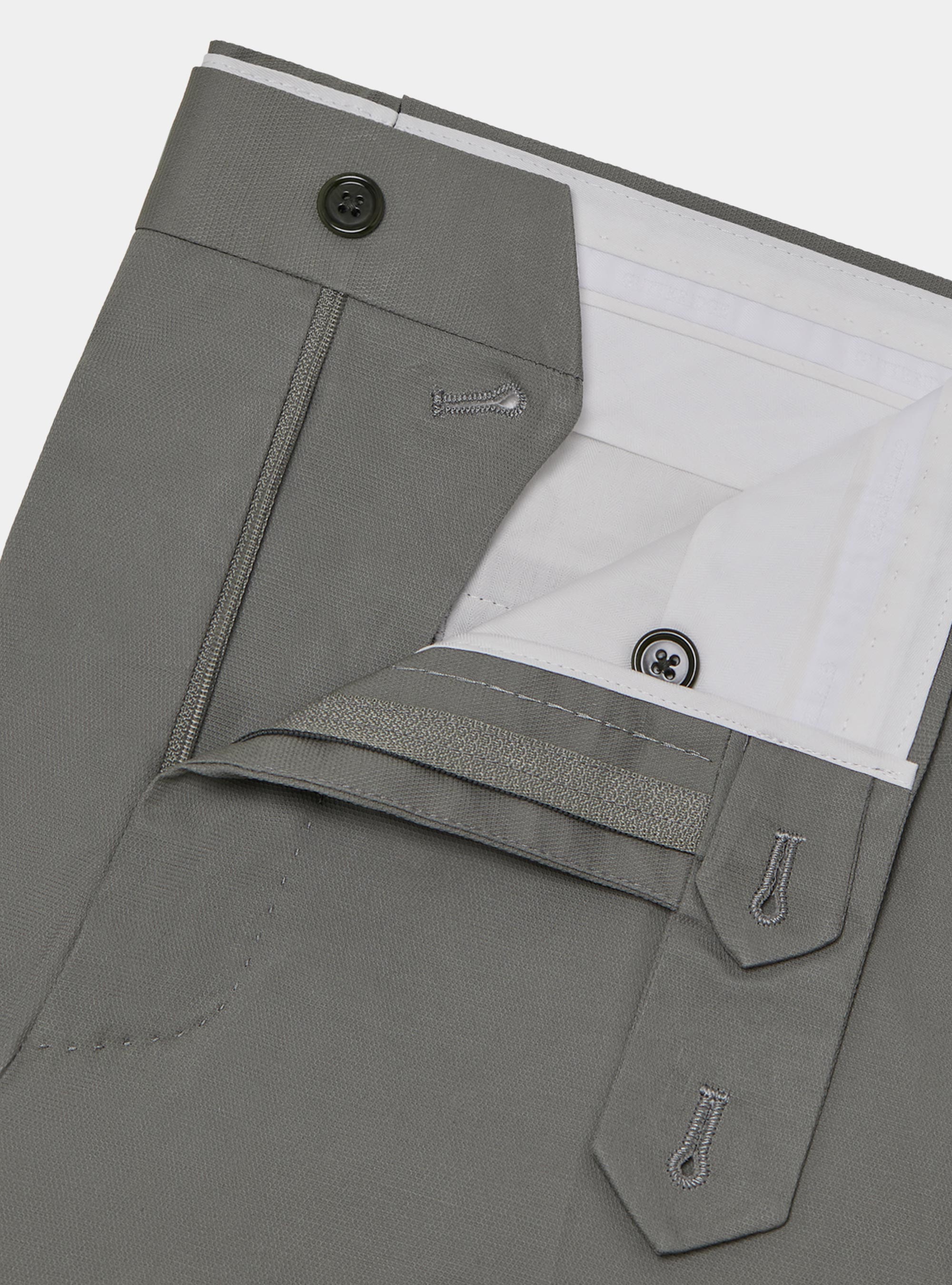 Pantaloni in puro cotone armaturato, SALVIA 0602C