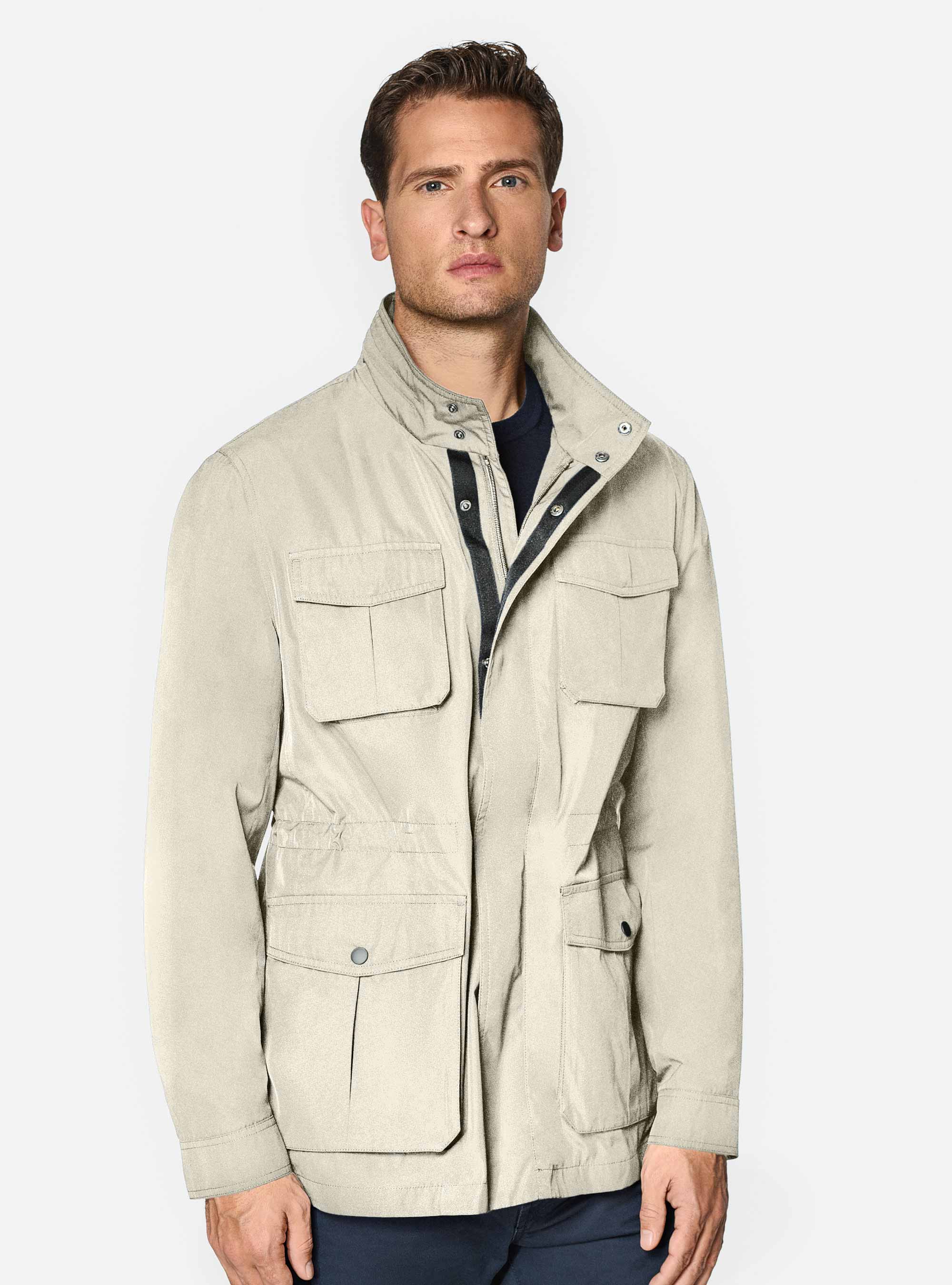 Gutteridge - Field jacket in tessuto tecnico, Unisex, Ecru, Taglia: 54