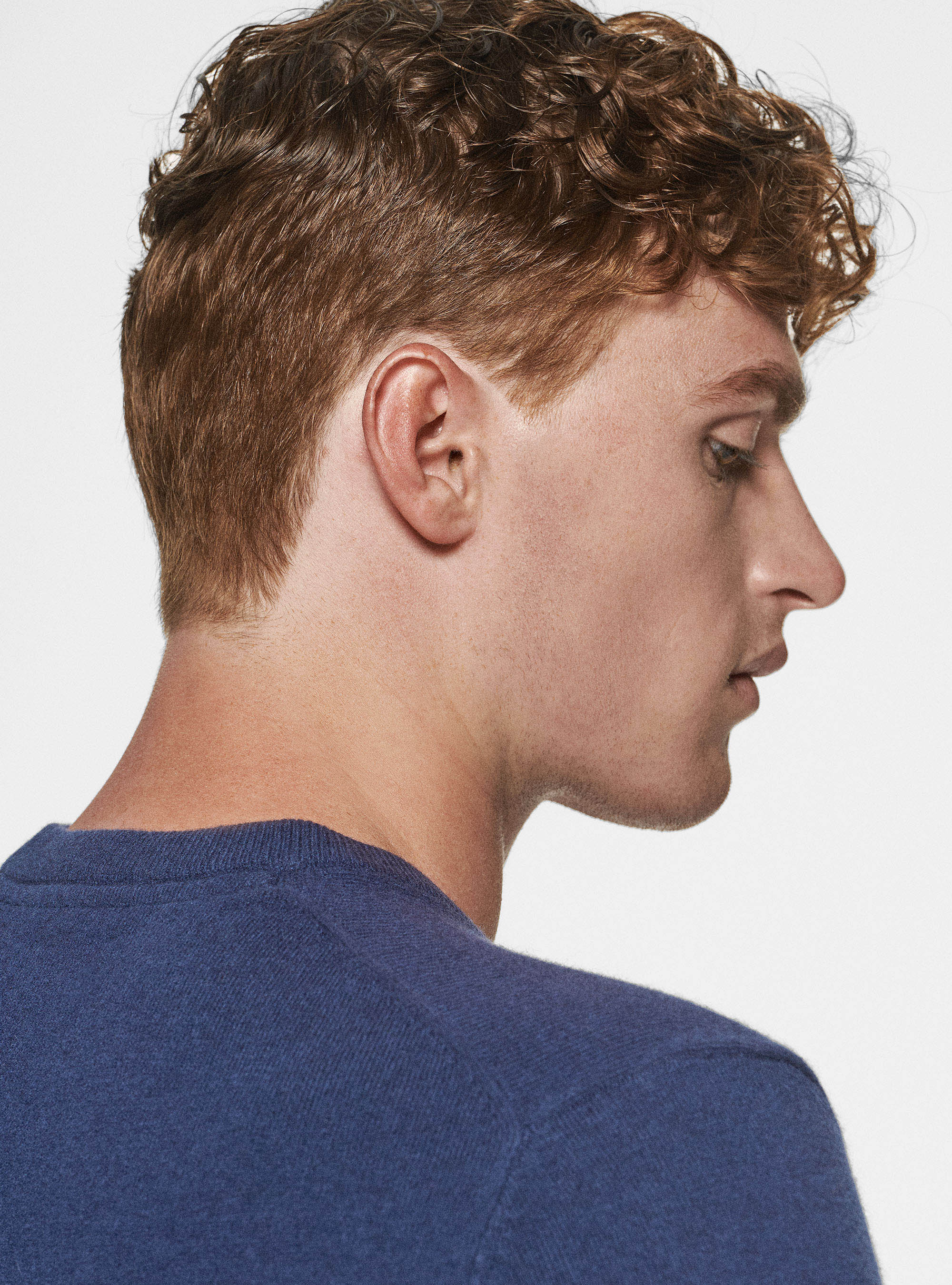 Maglia girocollo in lambswool e cashmere, INCHIOSTRO