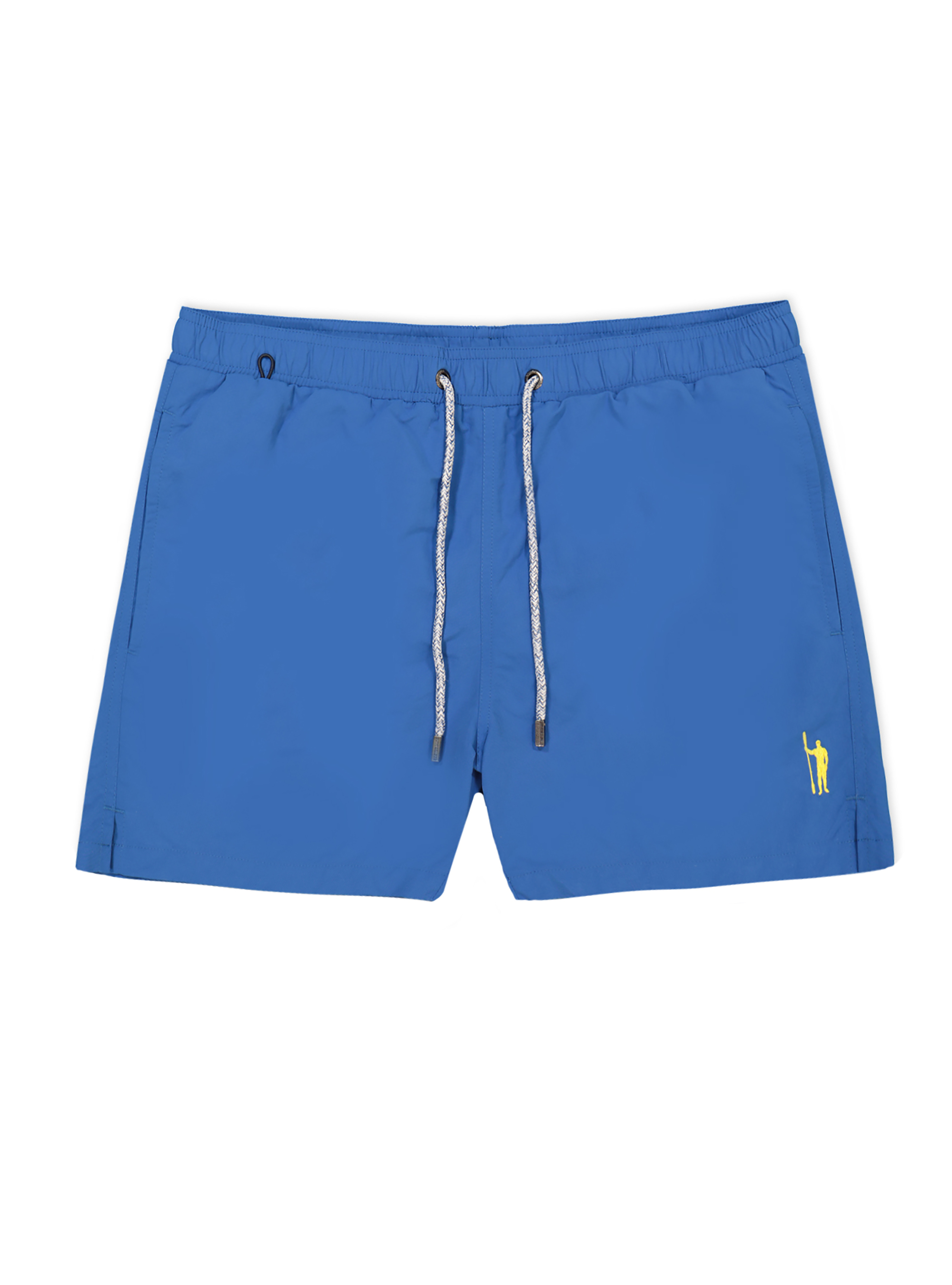 Basic plain colour swimsuit with embroidery, BLUE ROYAL
