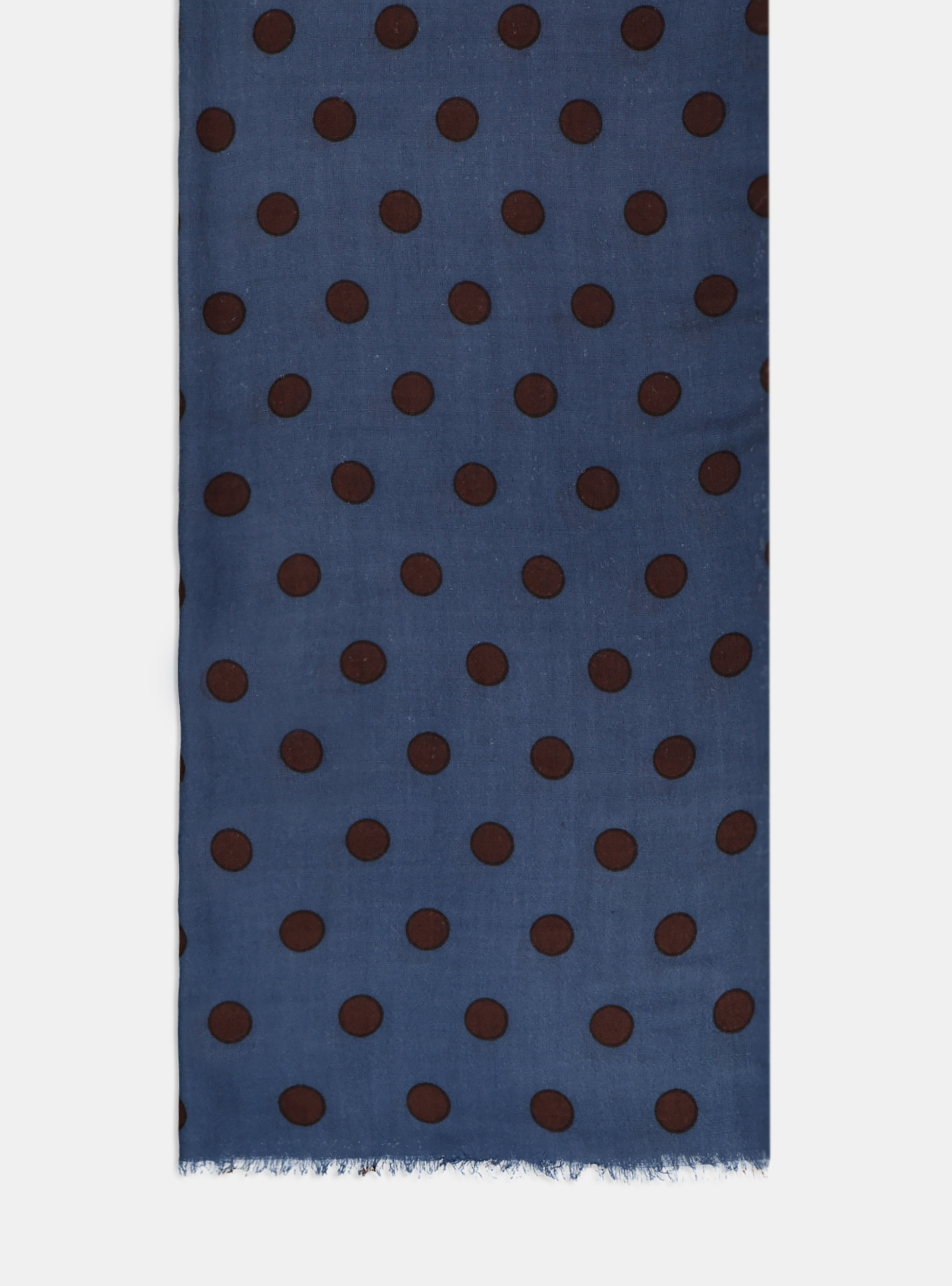 Sciarpa in lana a pois, AZUL MEDIO