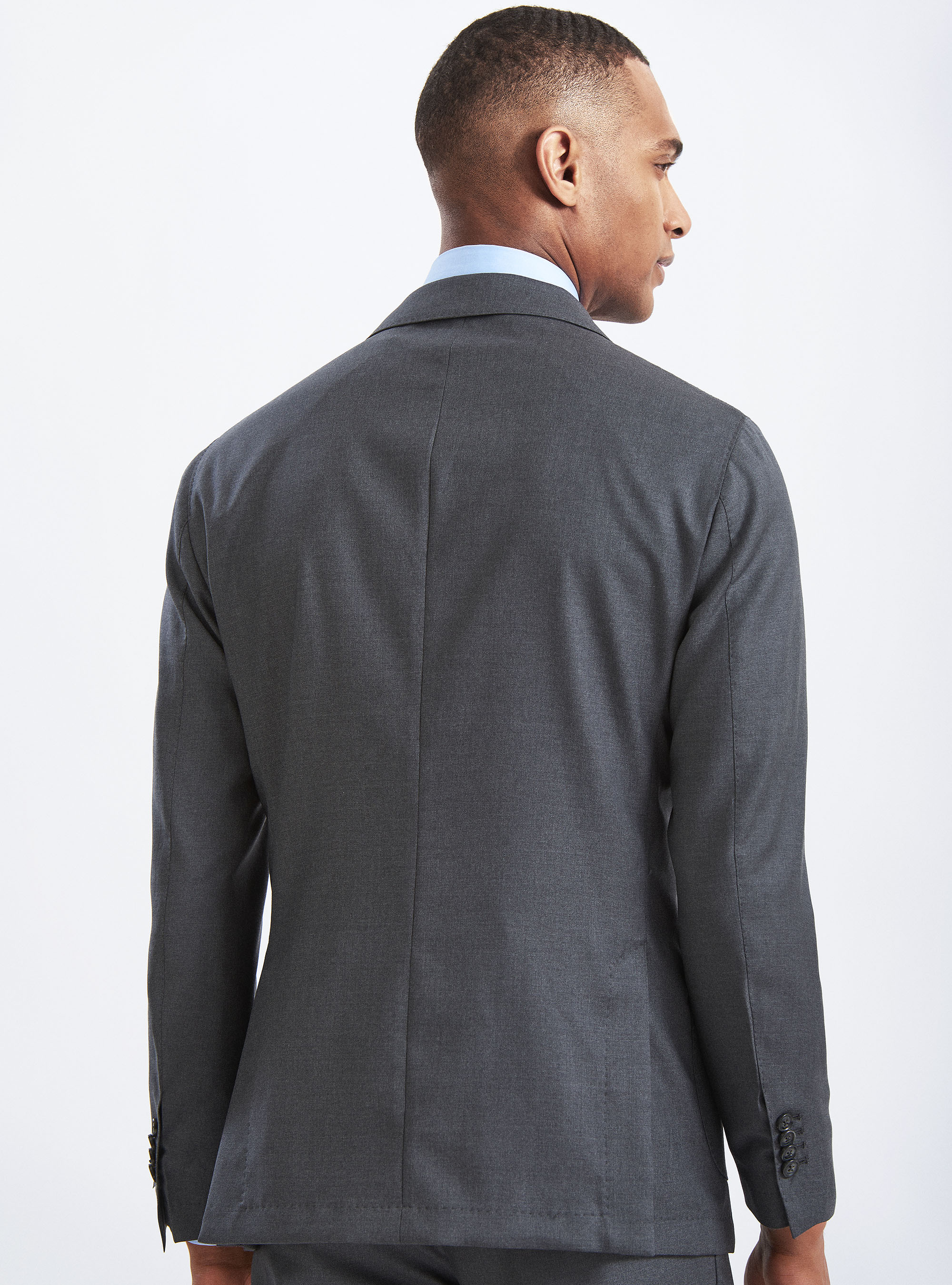 Giacca per abito in lana superfine merino 110's, ASFALTO