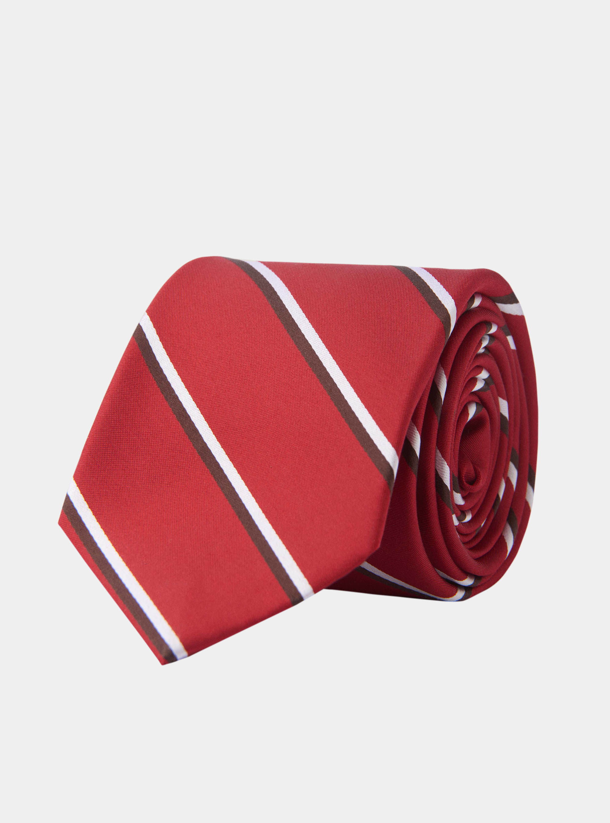 Cravatta a righe in seta, ROSSO 0300C