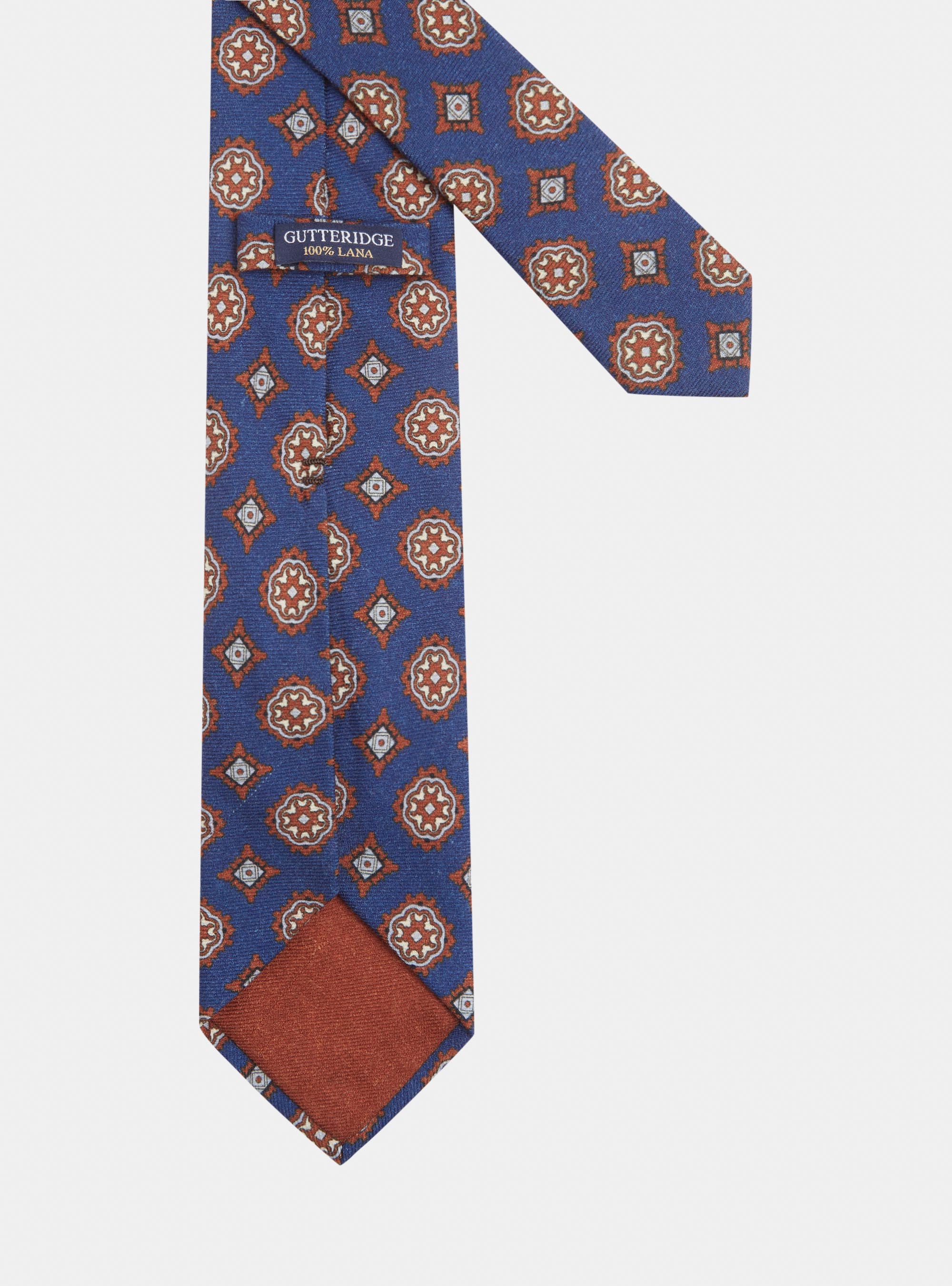 Cravatta in lana stampata, BLU