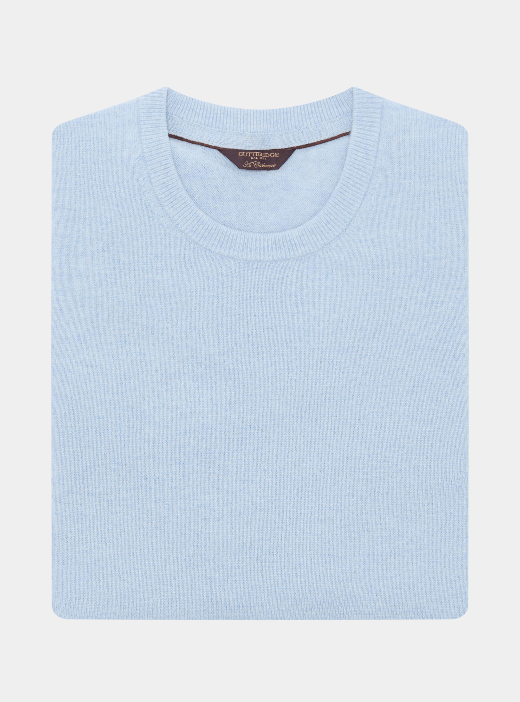 Trikot mit Rundhalsausschnitt aus Lambswool und Kaschmir, AZZURRO POLVERE 0283C