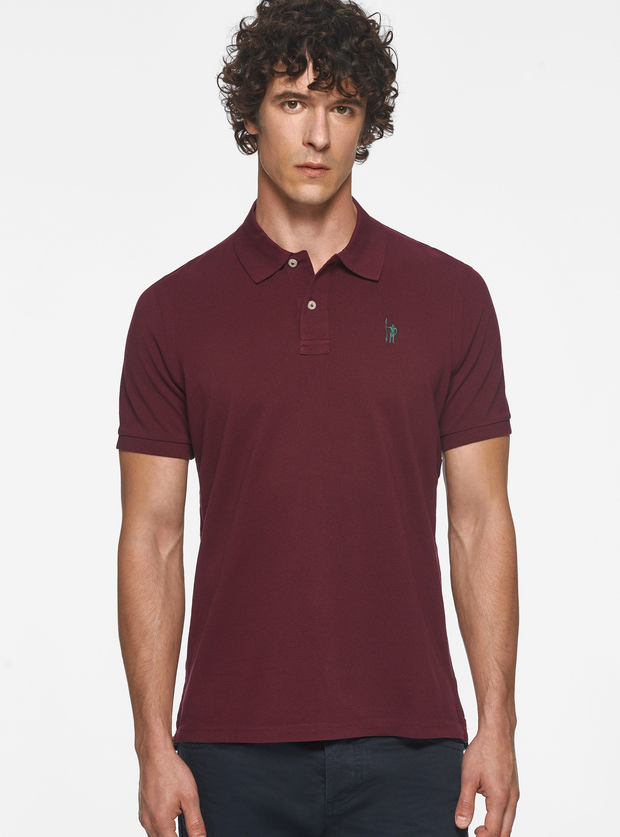 Gutteridge - Polo in piquet con ricamo, Unisex, Bordeaux, Taglia: S