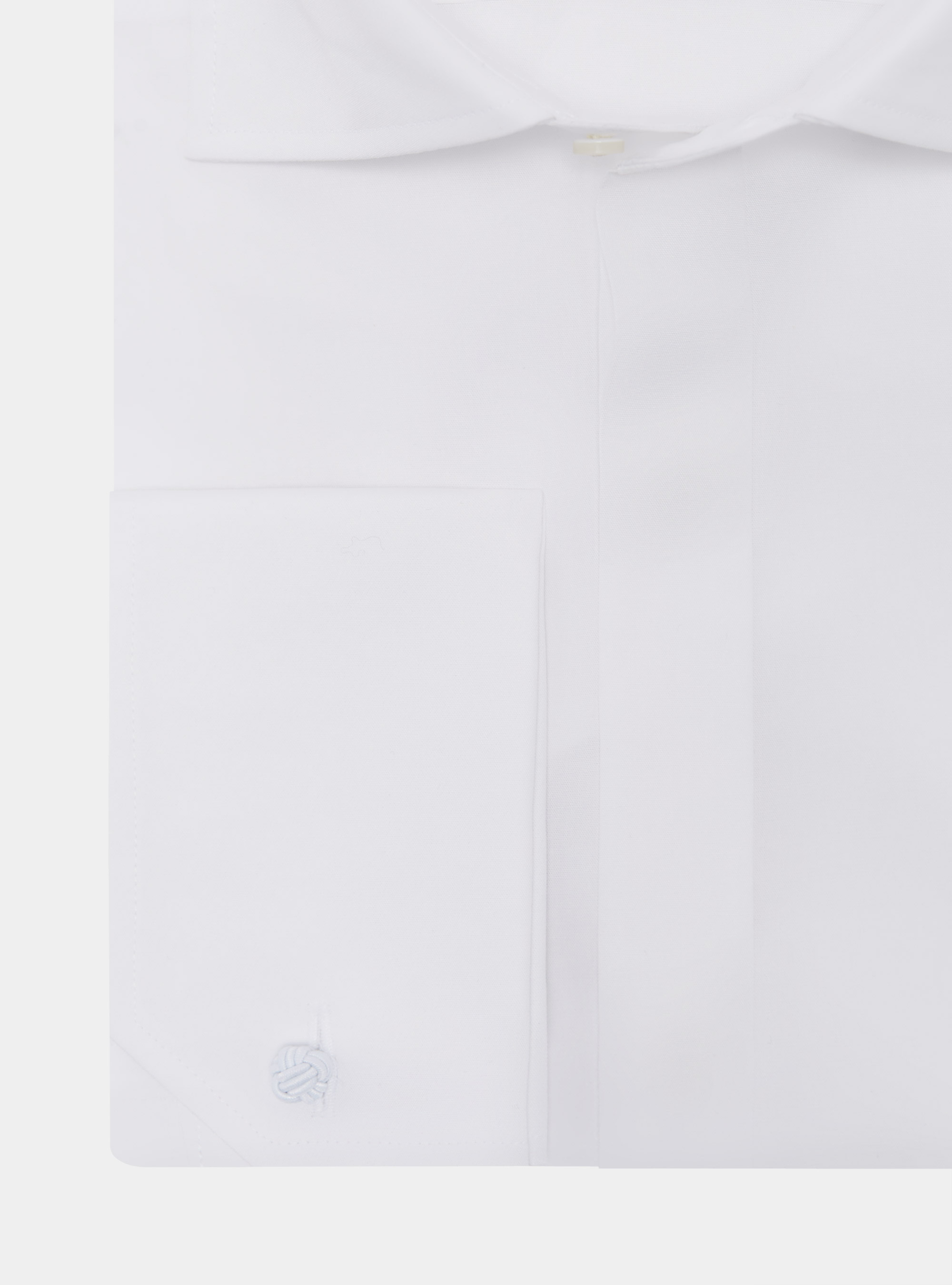 Stretch poplin smoking shirt with cufflinks, WHITE