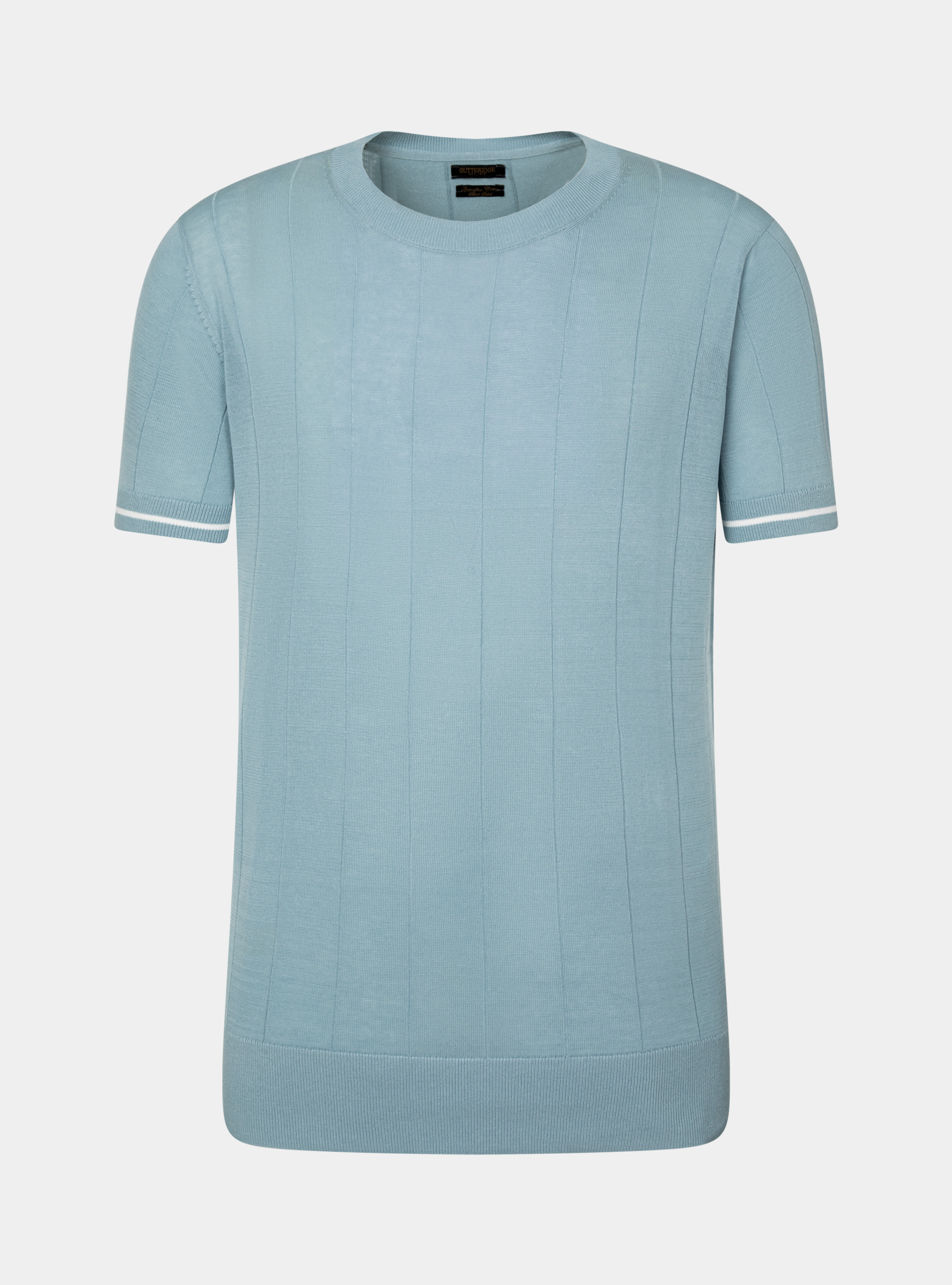 Pure cotton jersey in flat rib, LIGHT BLUE