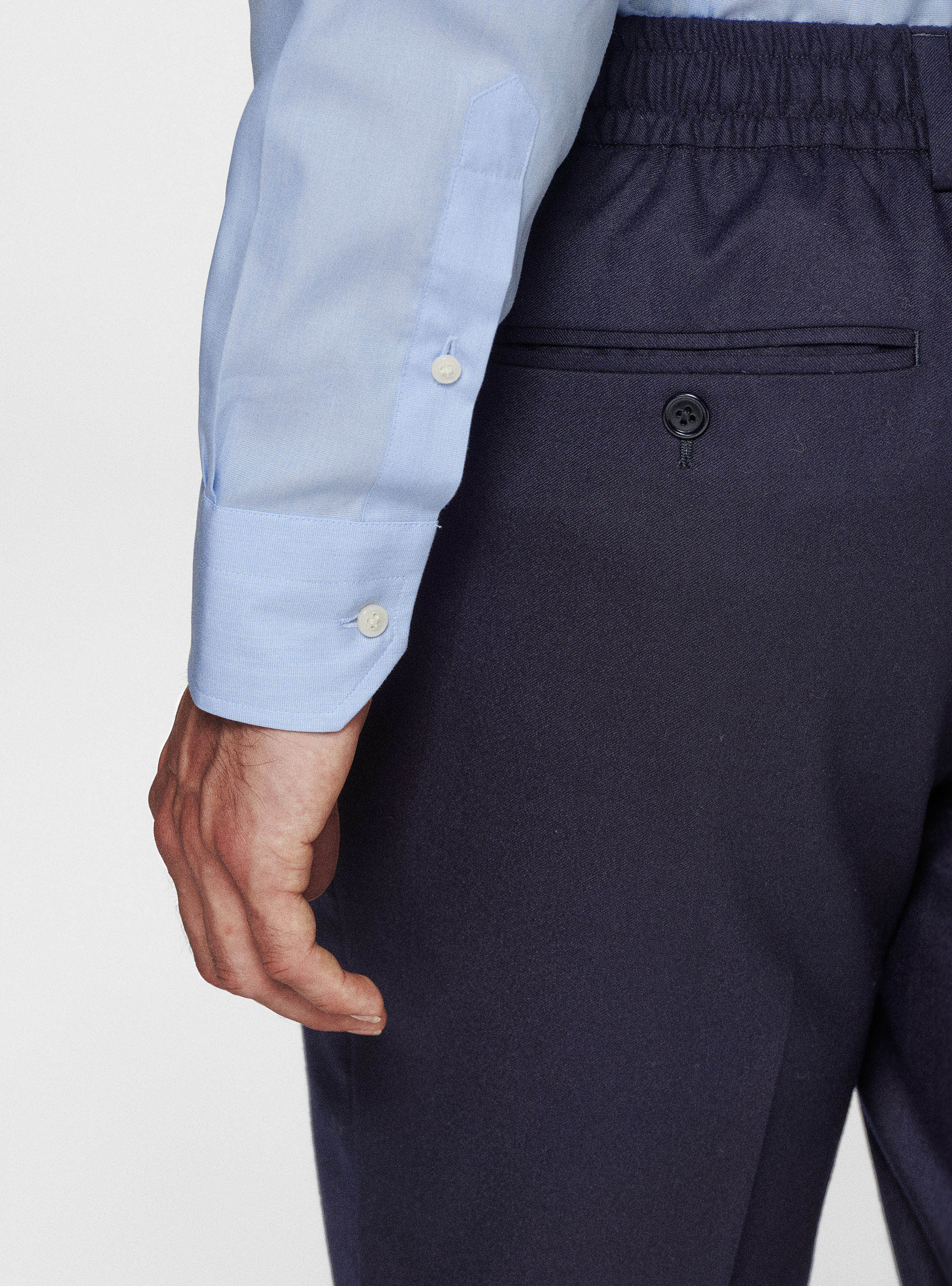 Chemise en coton fil à fil, BLEU CIEL