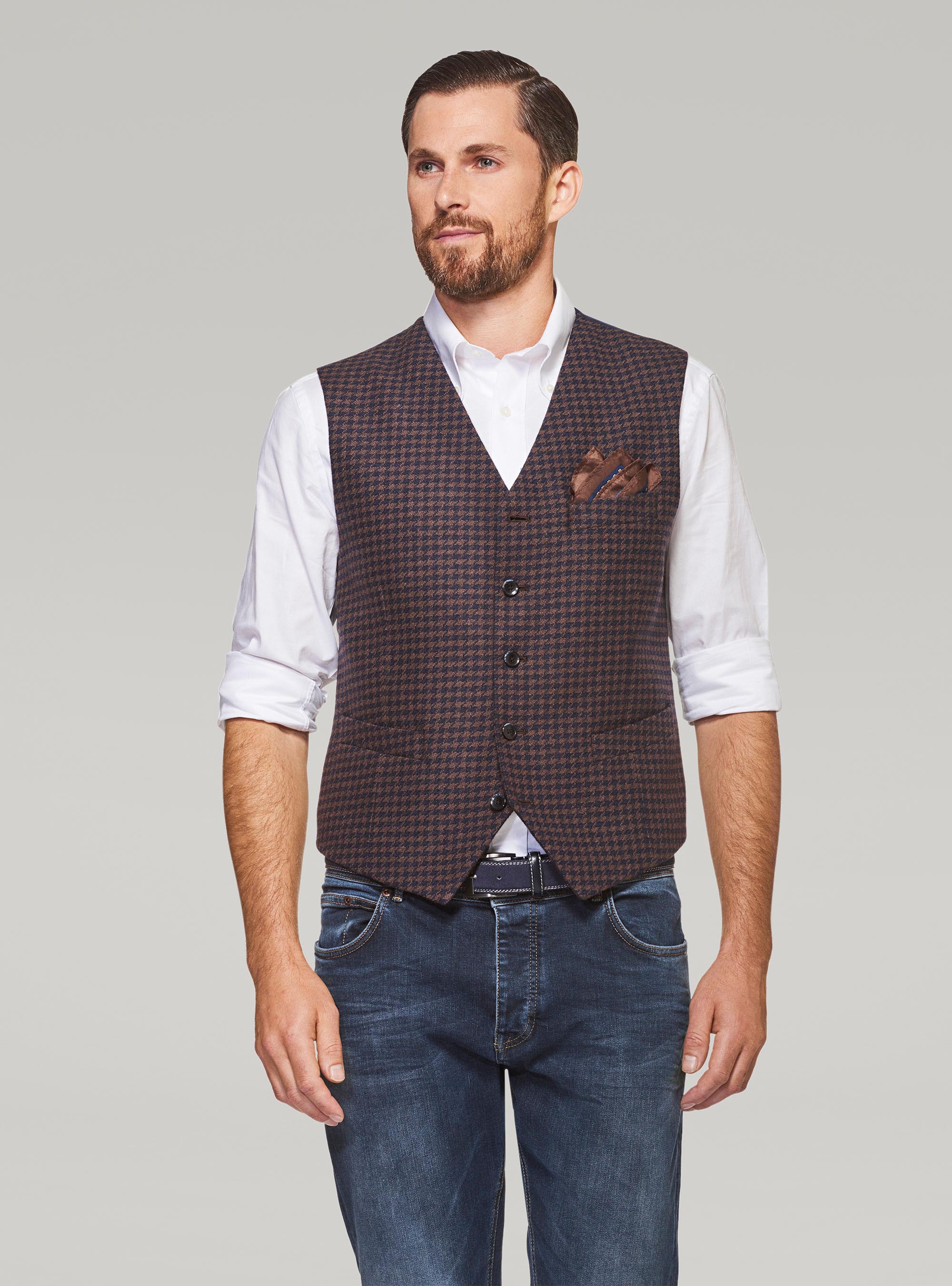 Wool pied de poule vest