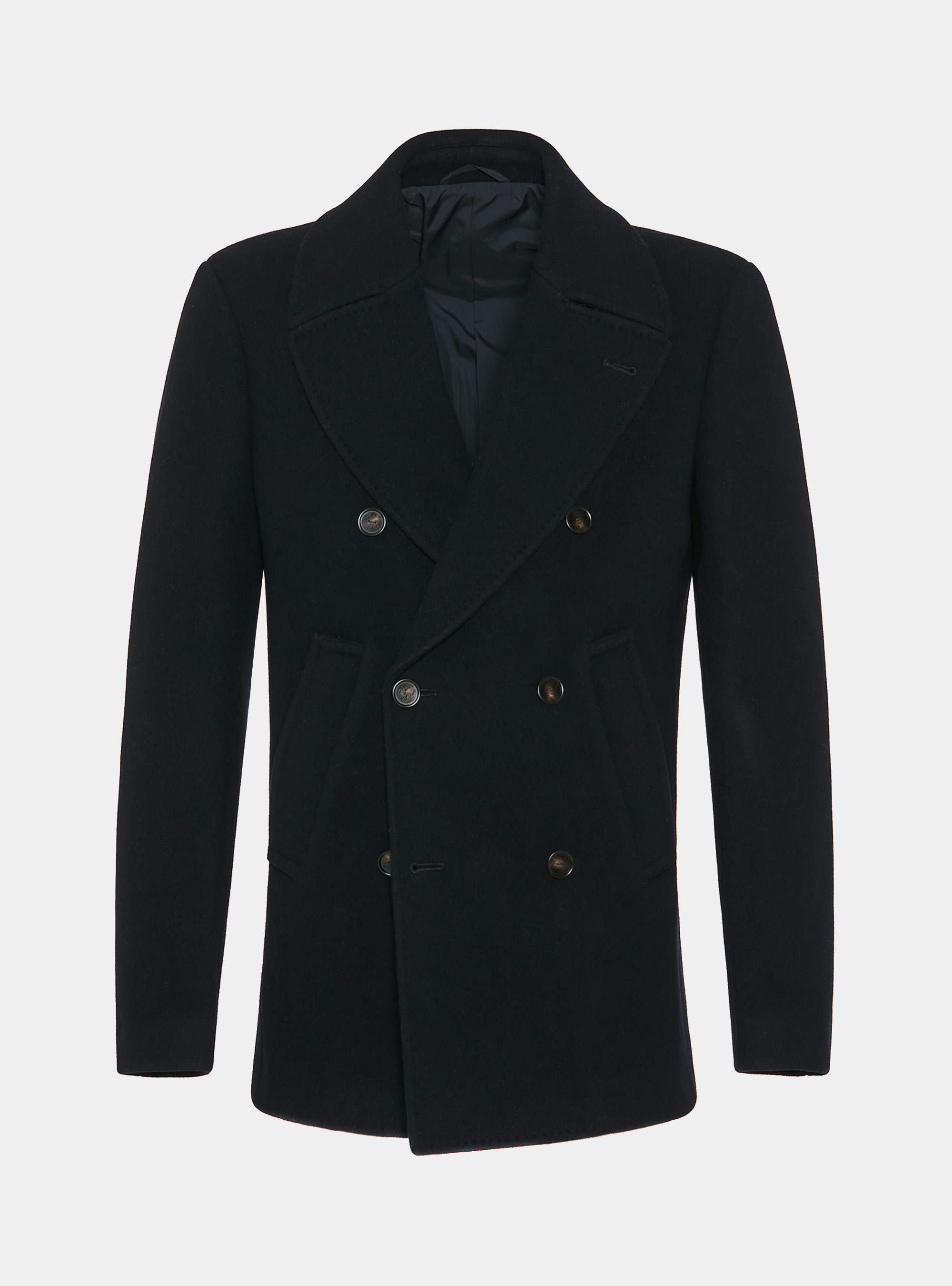 Peacoat in misto lana, BLU NAVY