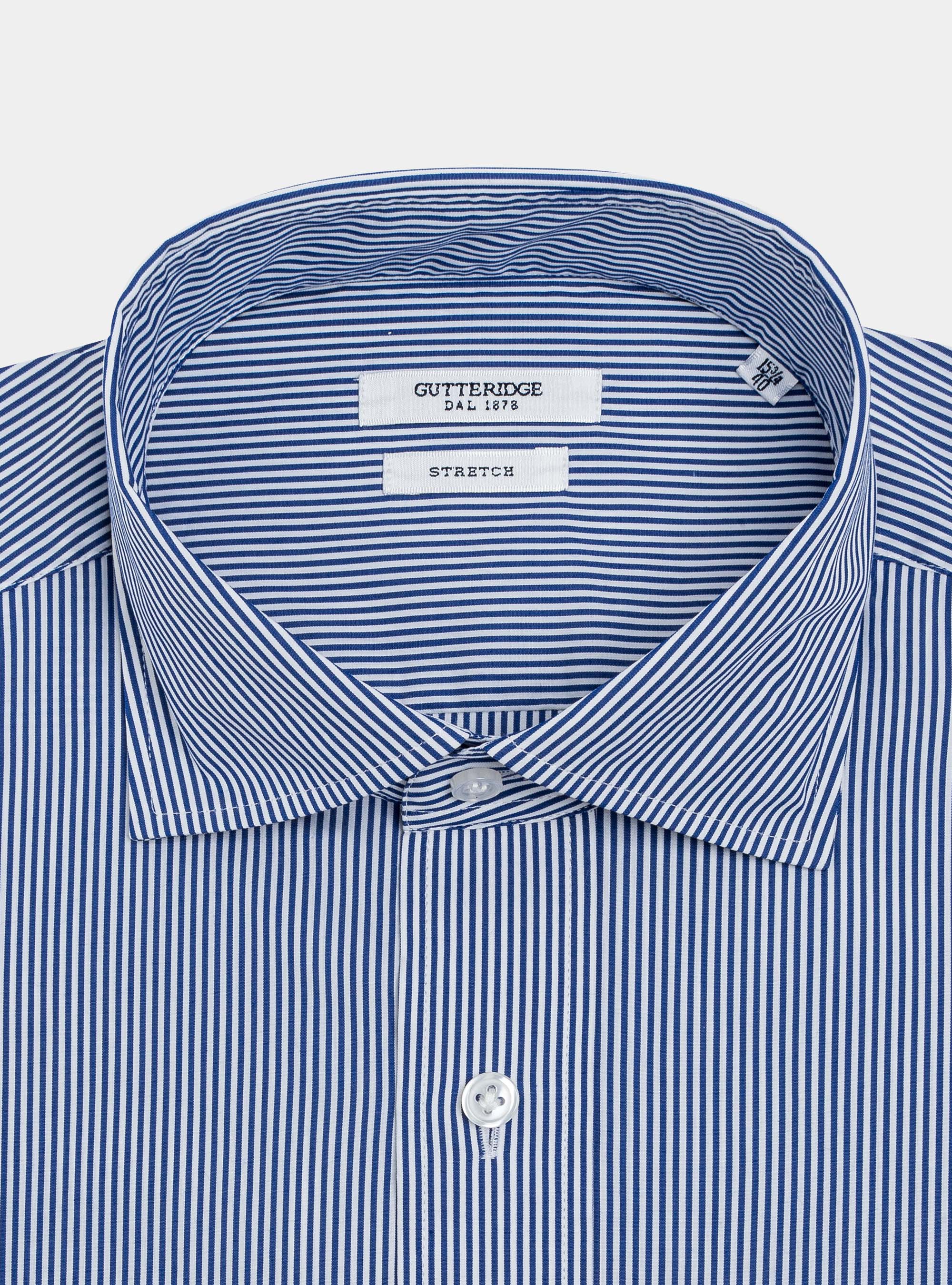 Stretch poplin striped shirt, BLUE