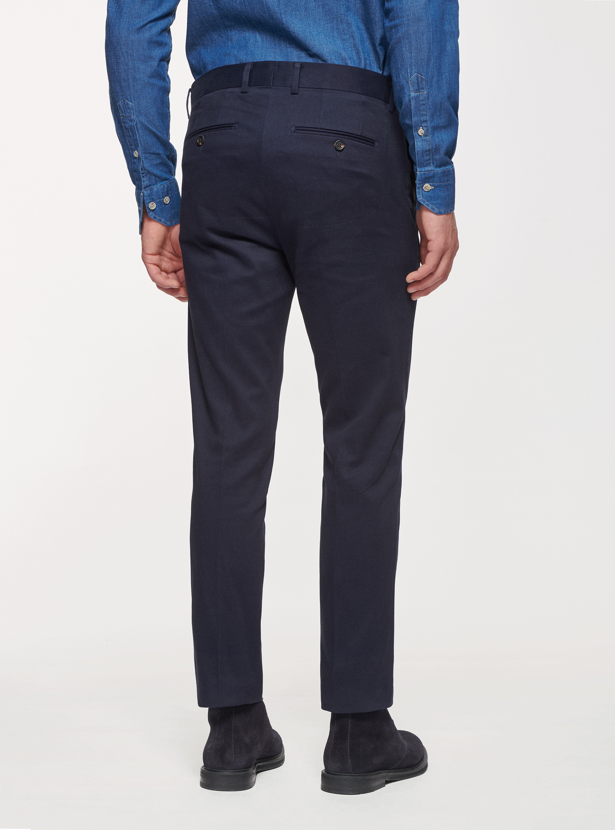 Pantaloni in cotone smerigliato, BLU NAVY