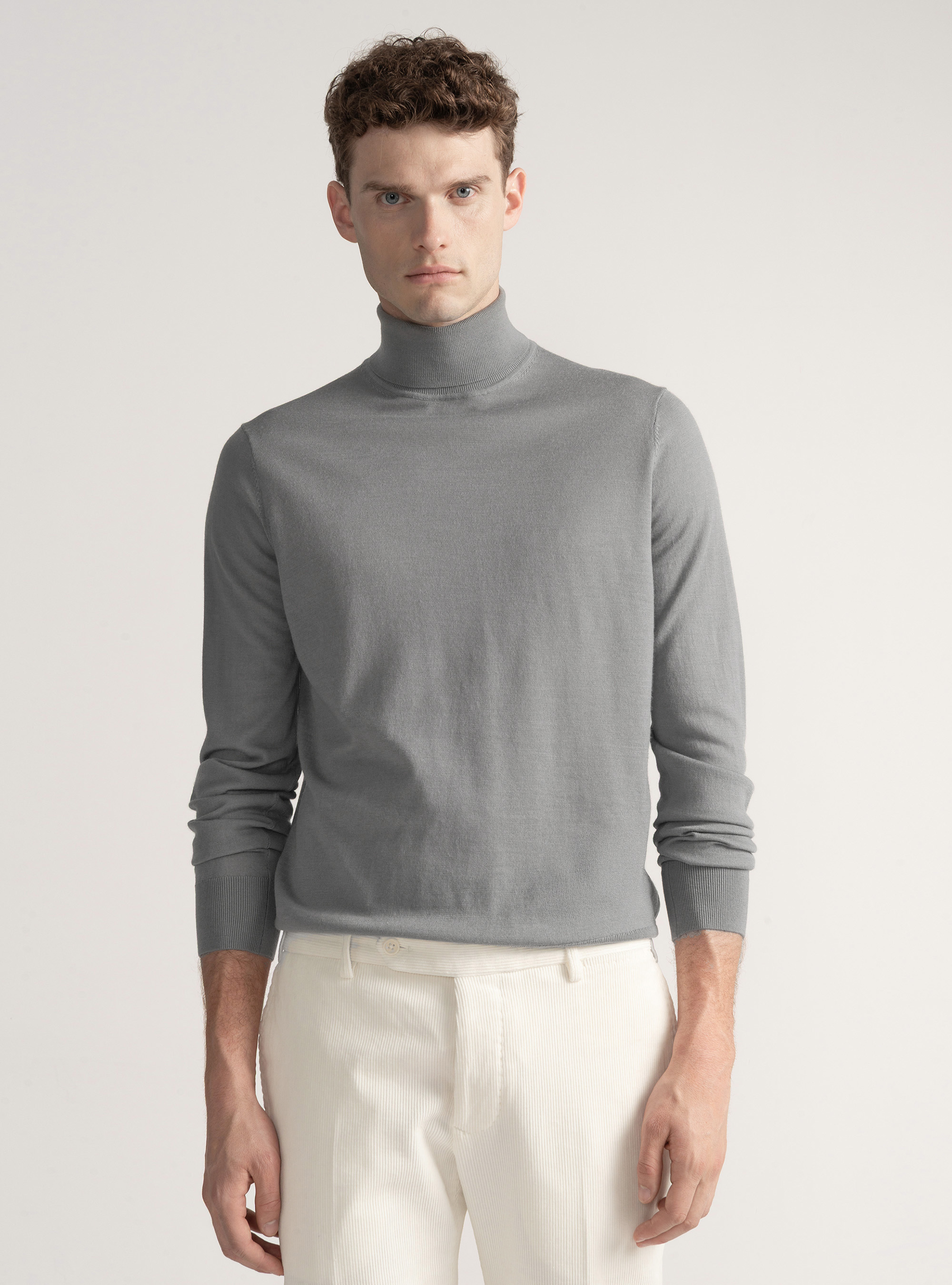 Dolcevita in pura lana merino extrafine, GRIGIO CHIARO