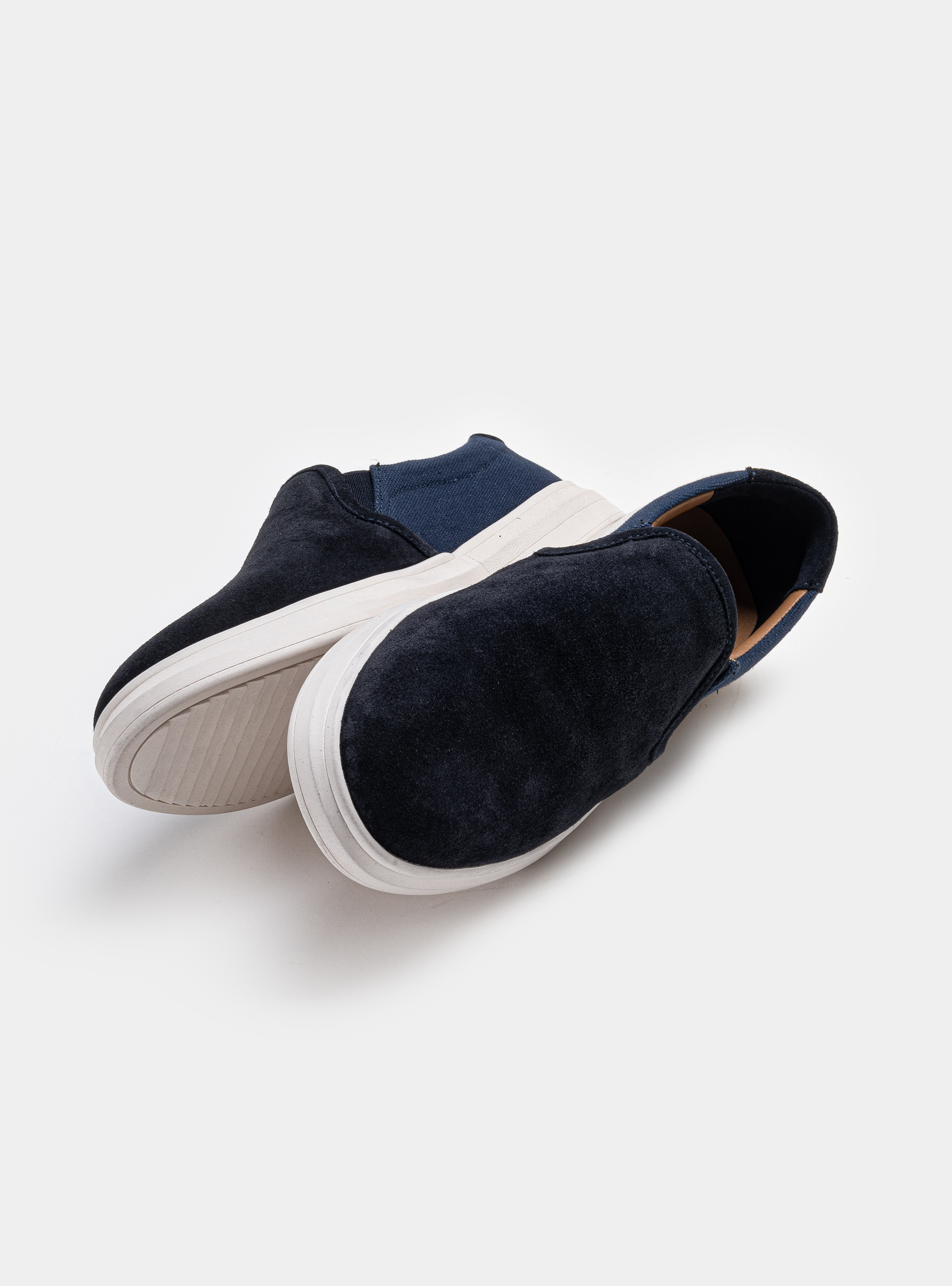 Slip-on in canvas e suede, BLU NAVY
