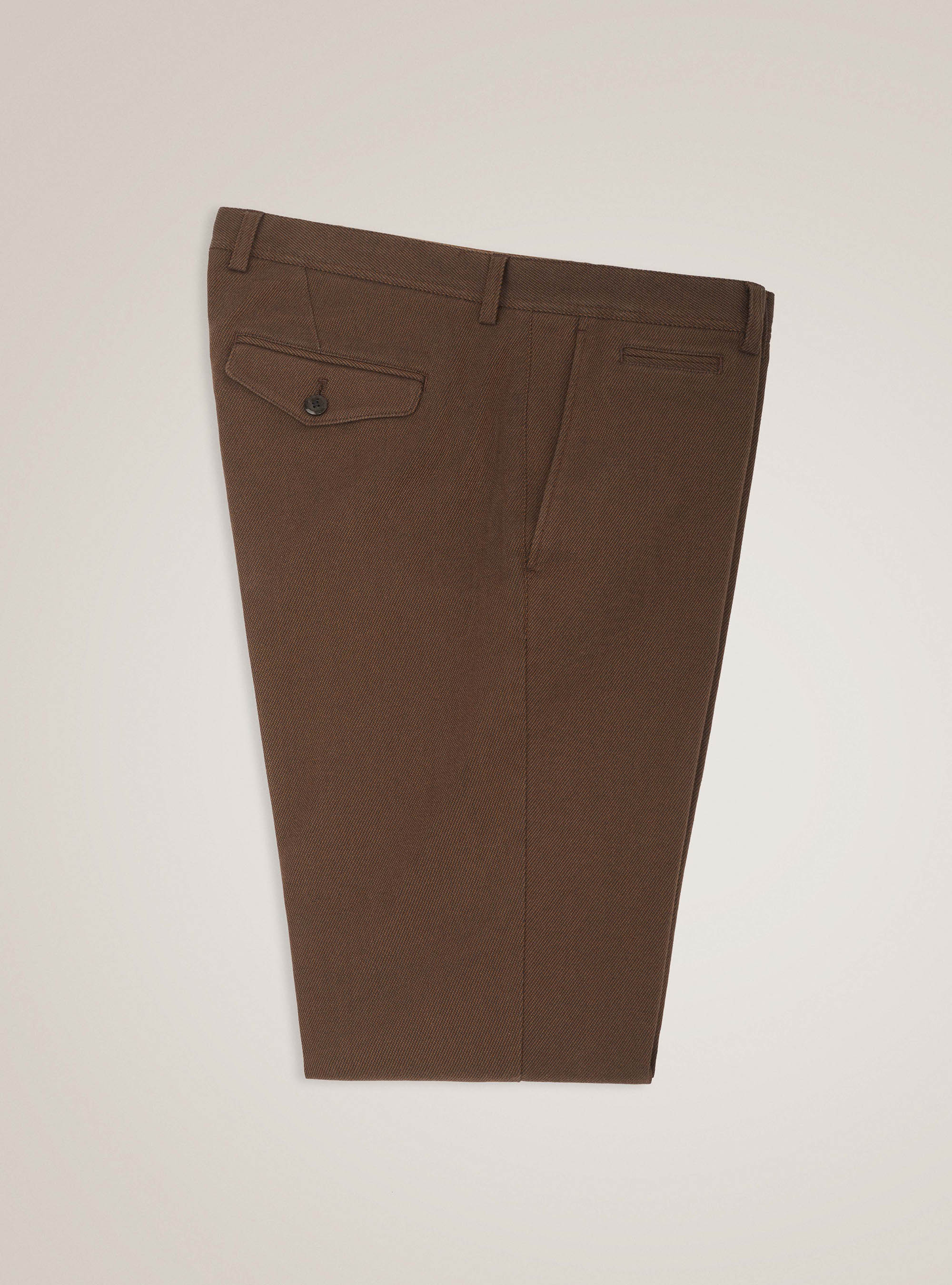 Pantaloni chino slim fit in cotone stretch, MARRONE SCURO