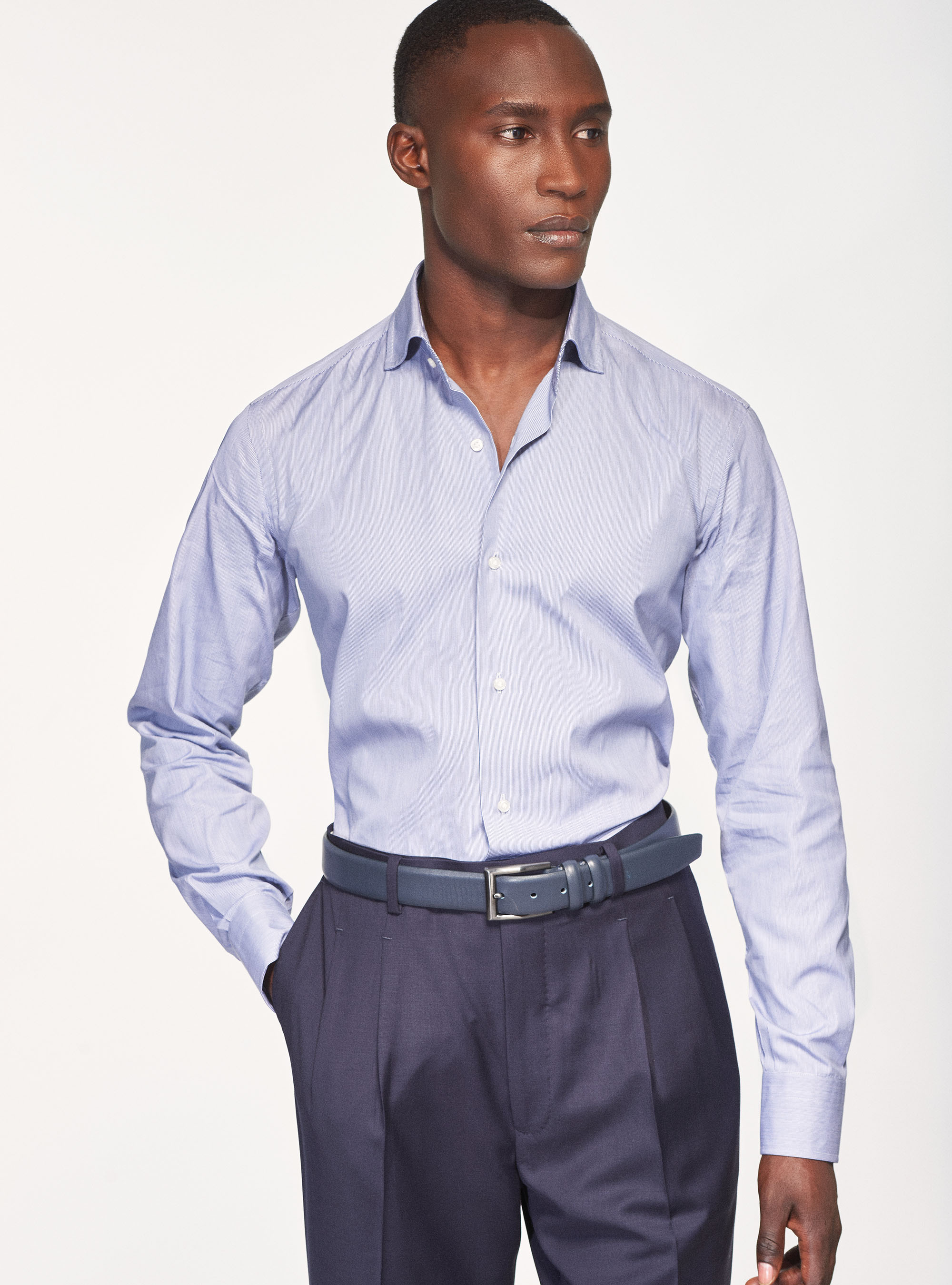 Camicia millerighe in puro cotone