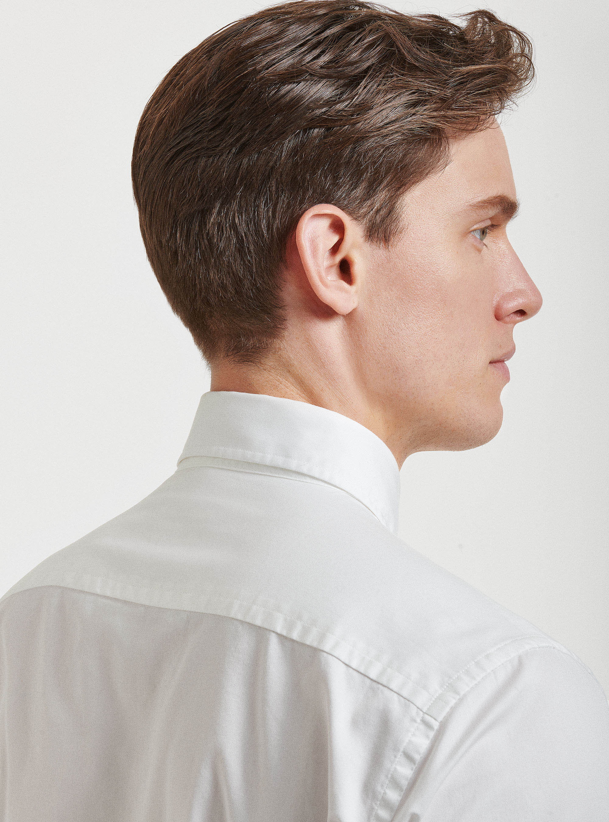 Garment dyed cotton shirt, WHITE