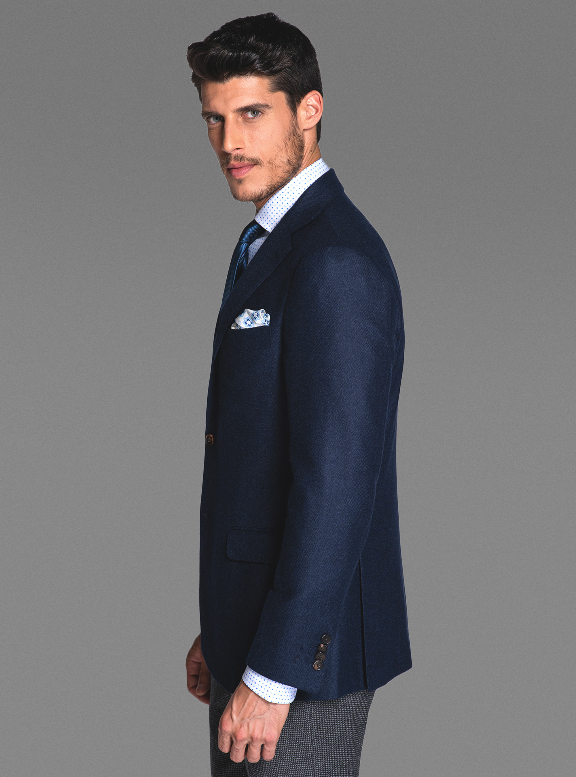 Giacca monopetto 100% cashmere, BASALTO