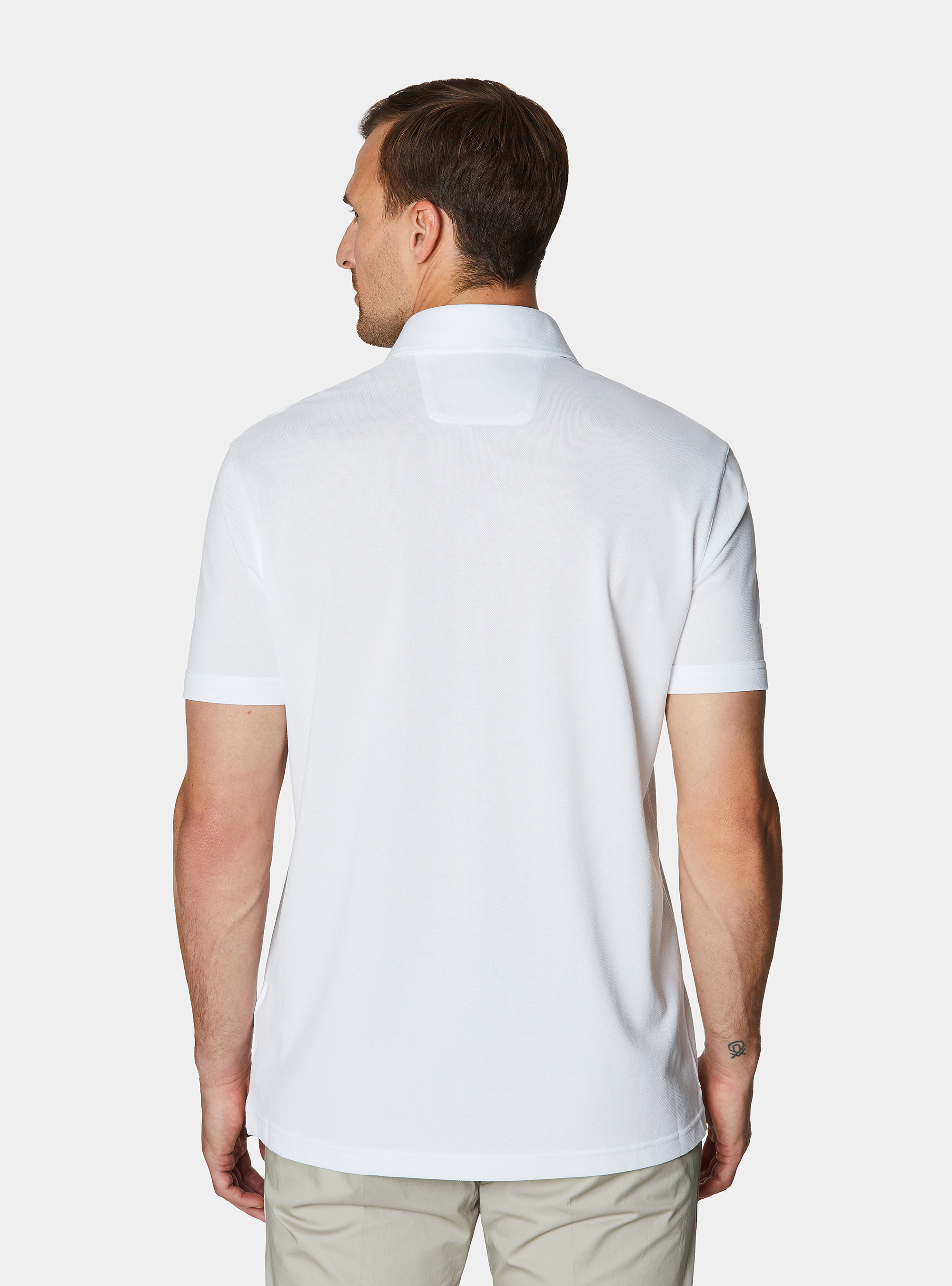 GT01 stretch pique polo shirt, WHITE