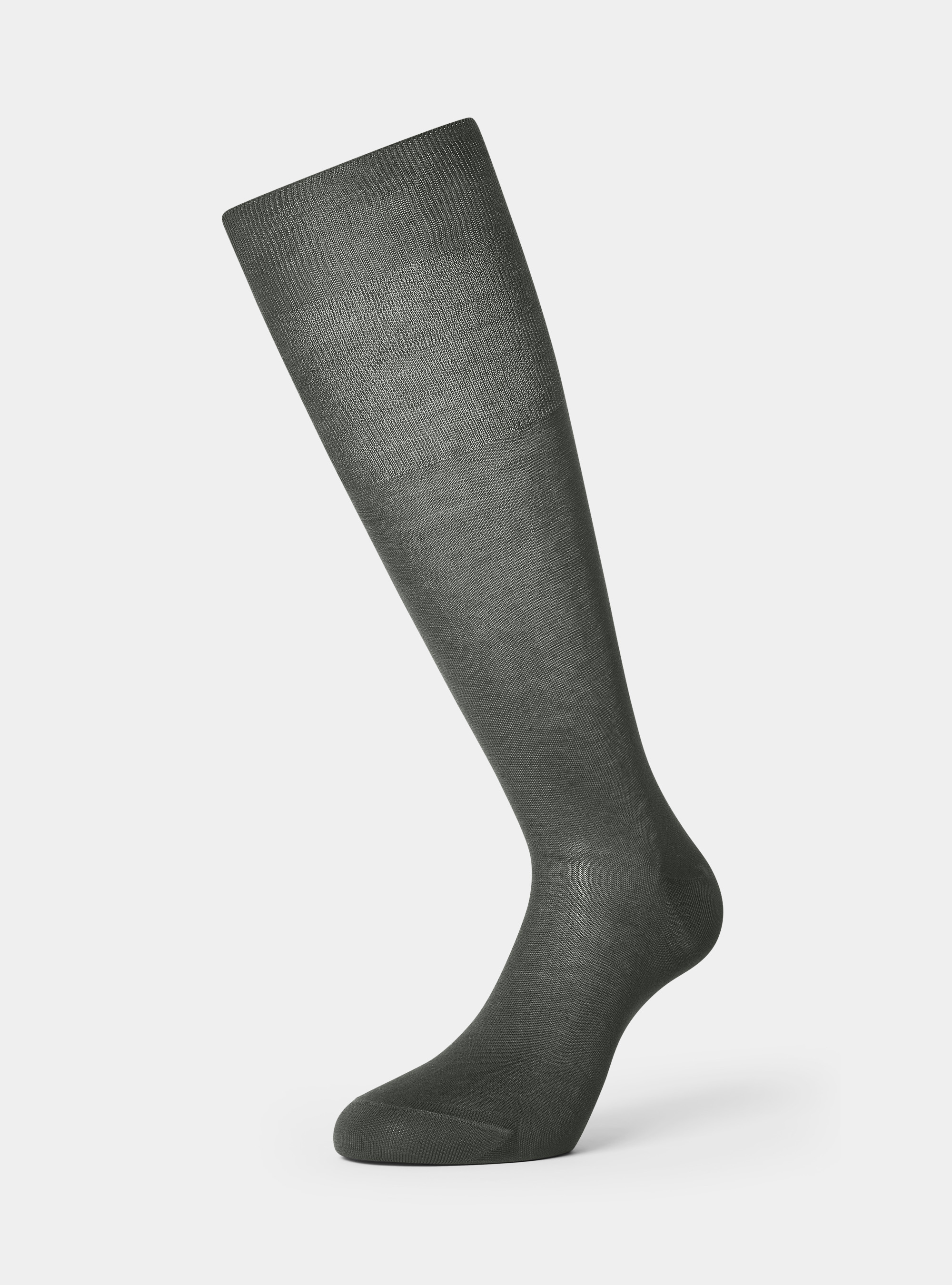 Calza lunga tinta unita in filo di Scozia, ASFALTO