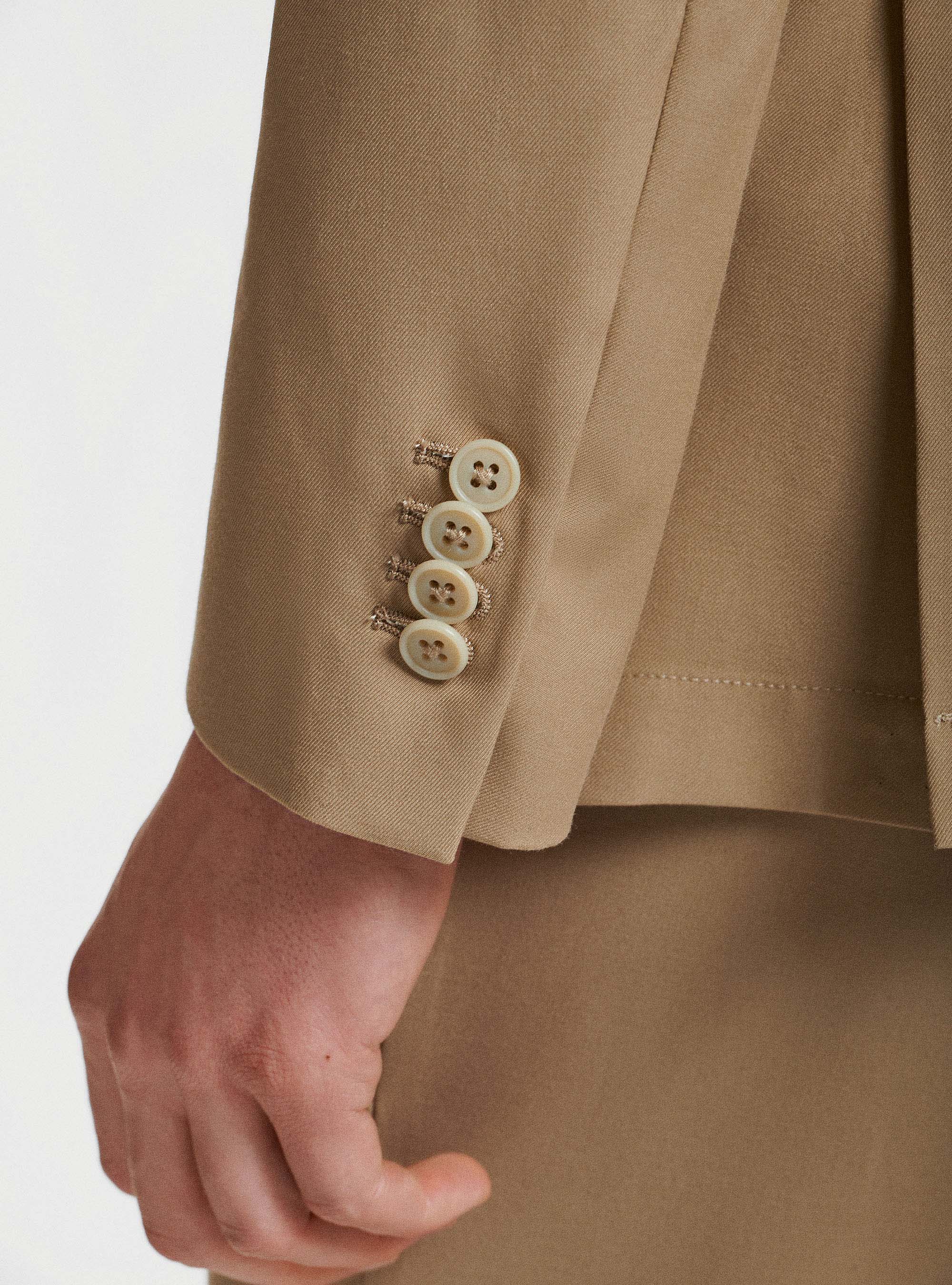 Slim-fit suit blazer, SAND