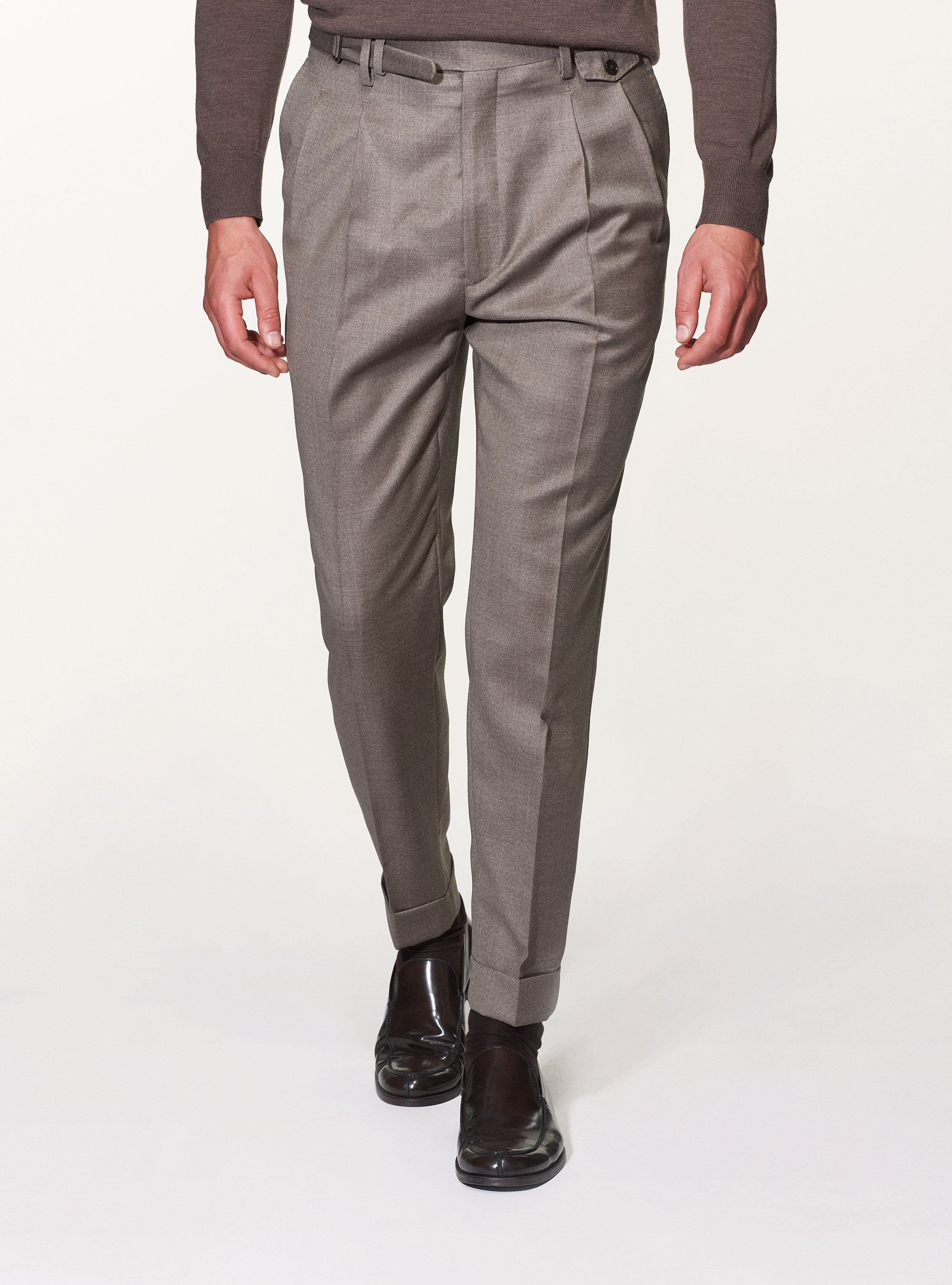 Pantaloni in pura lana superfine 110's Vitale Barberis Canonico, SABBIA