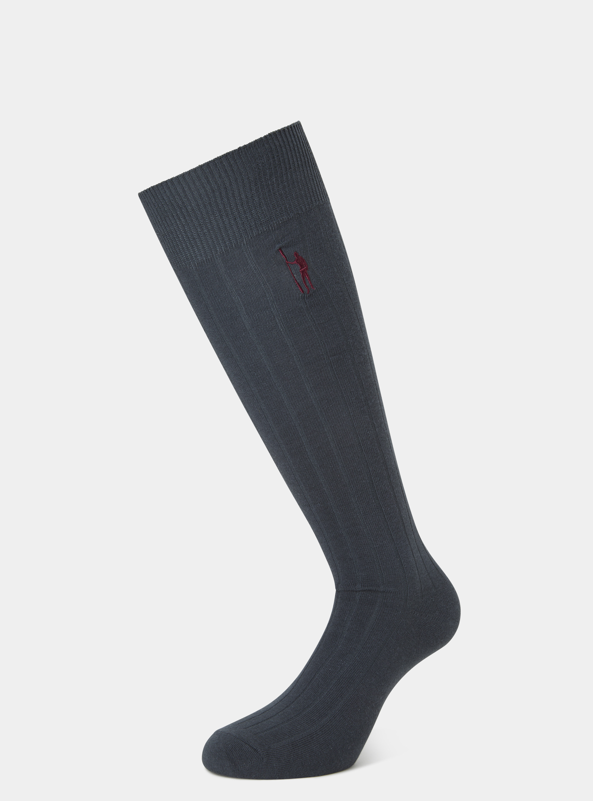 Calze in misto cotone a coste, ASFALTO