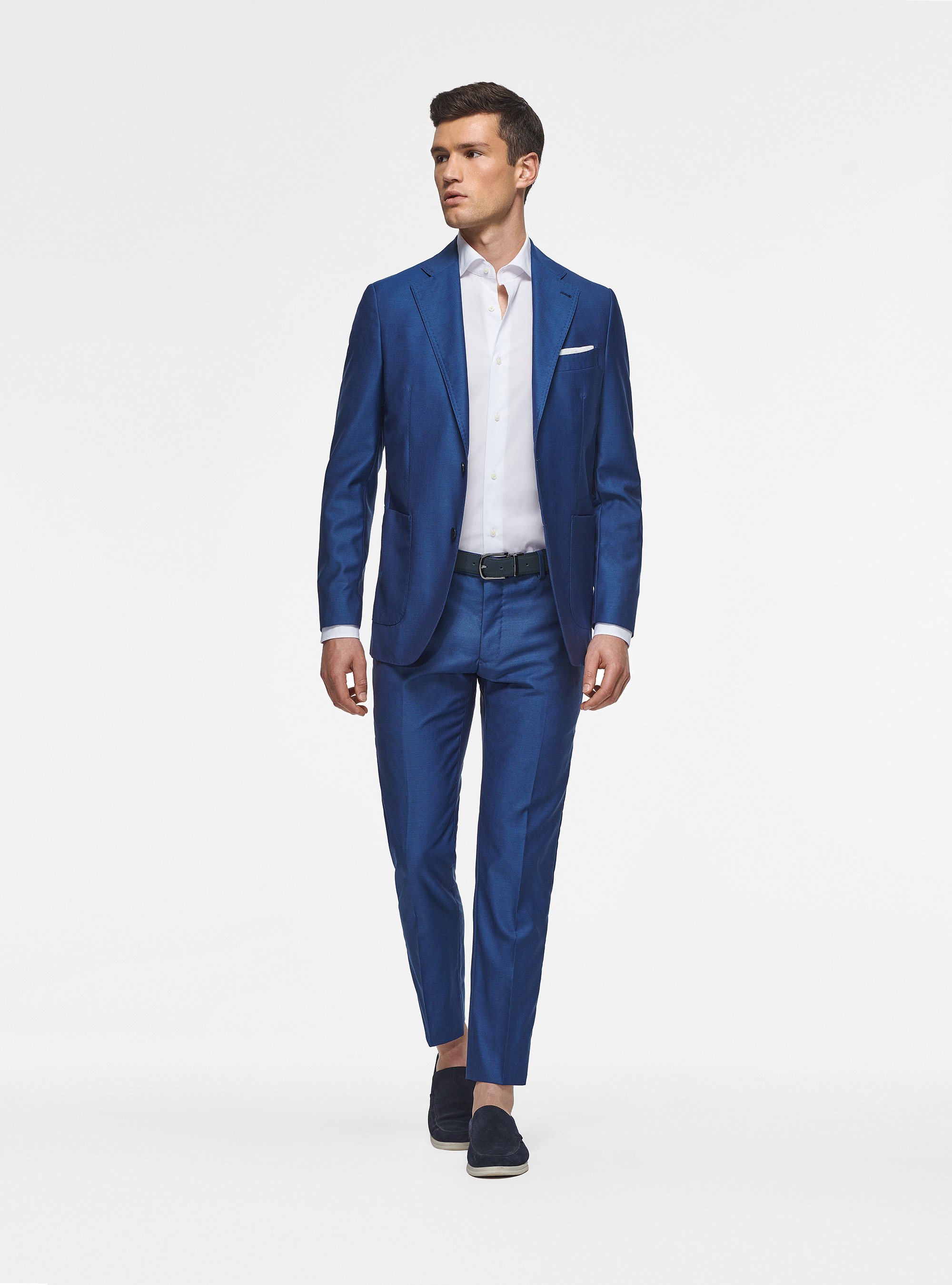 Traje azul de pura lana superfina 110s, 