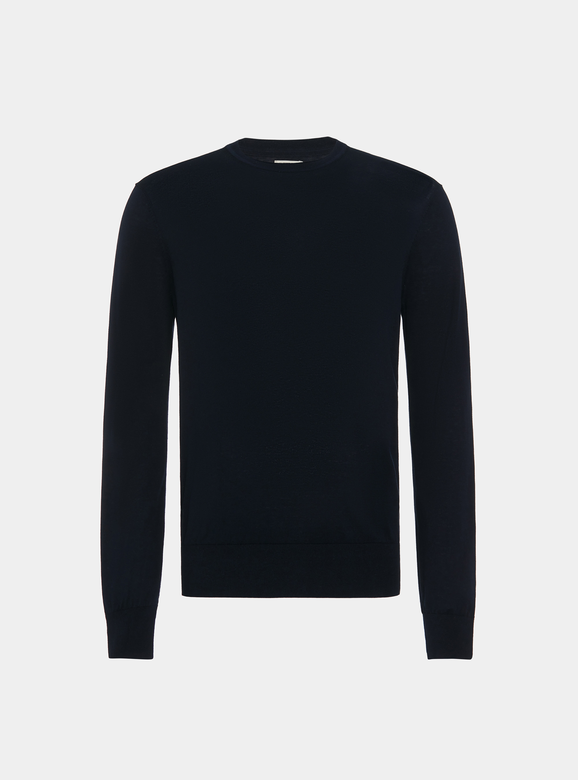 Silk and cotton crew-neck sweater, NAVY BLUE