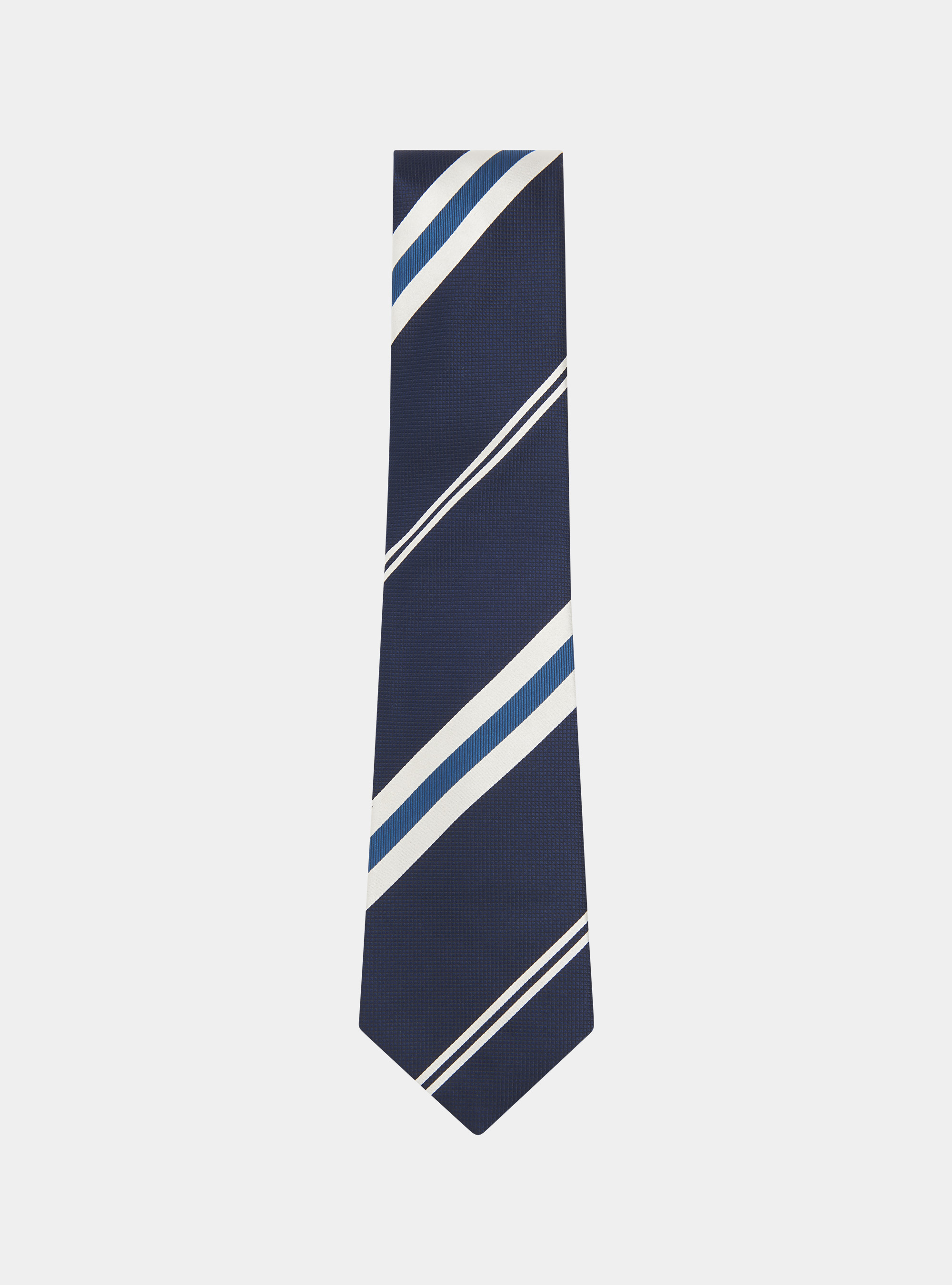 Cravatta in seta jacquard rigata, BLU NAVY