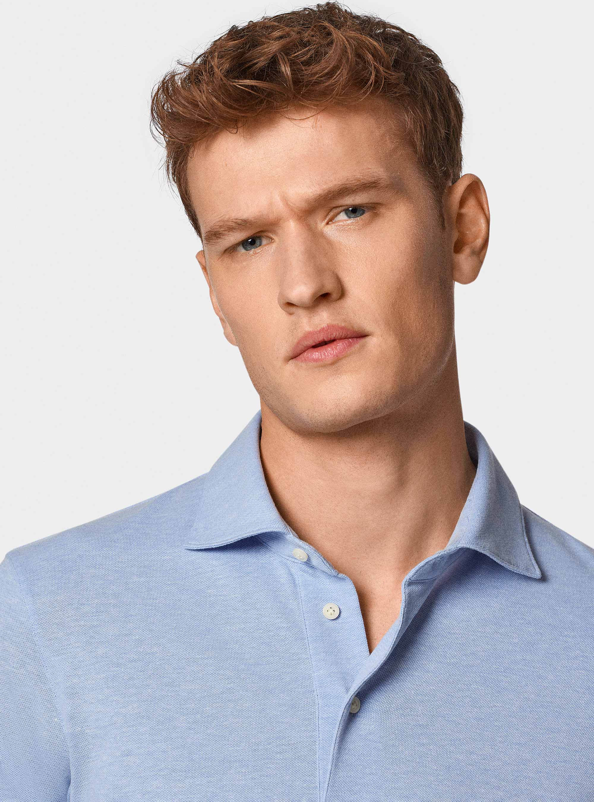 Polo en piqu&eacute; extensible GT01, BLEU CIEL