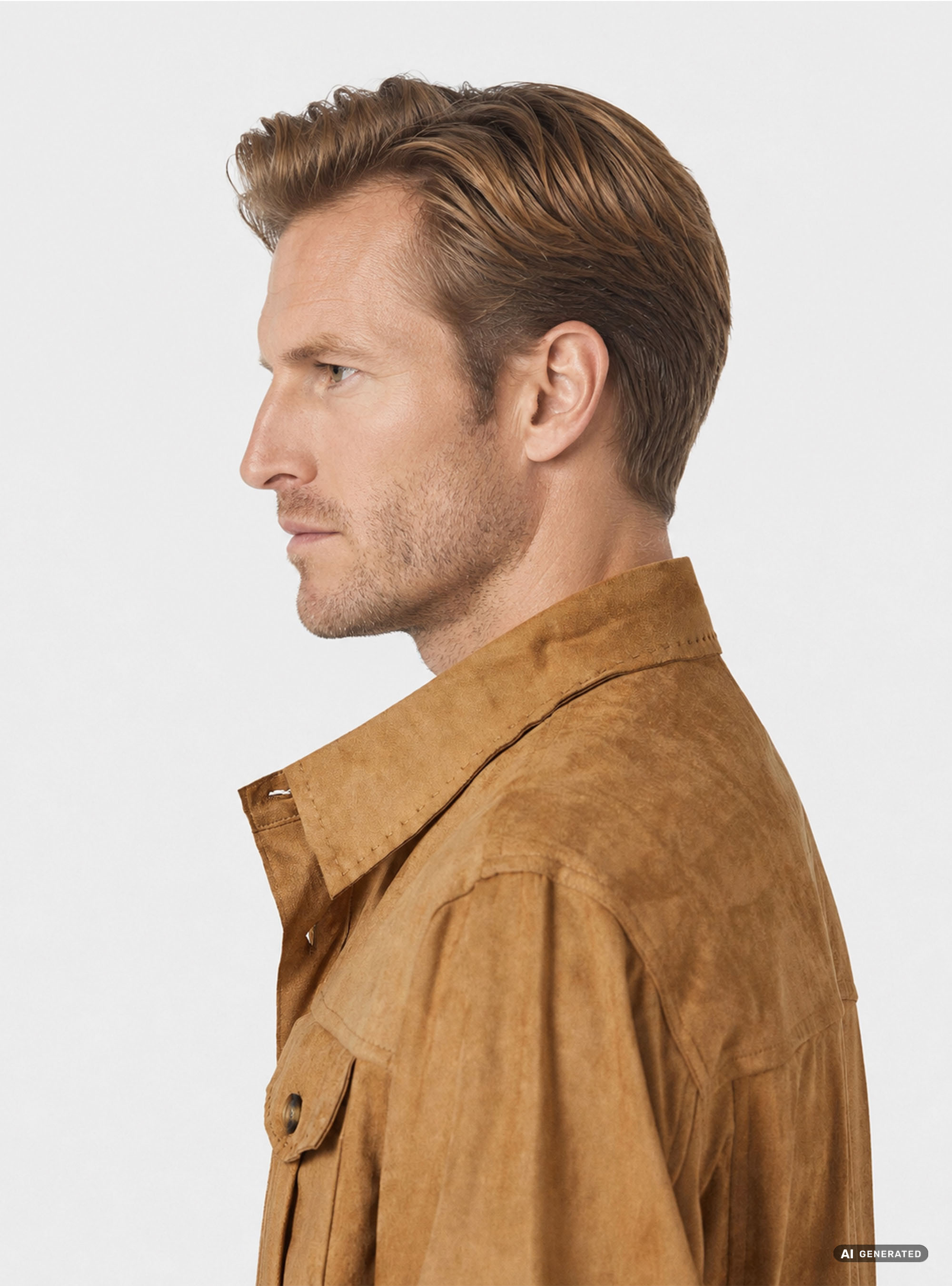 Suede effect shirt jacket, BROWN