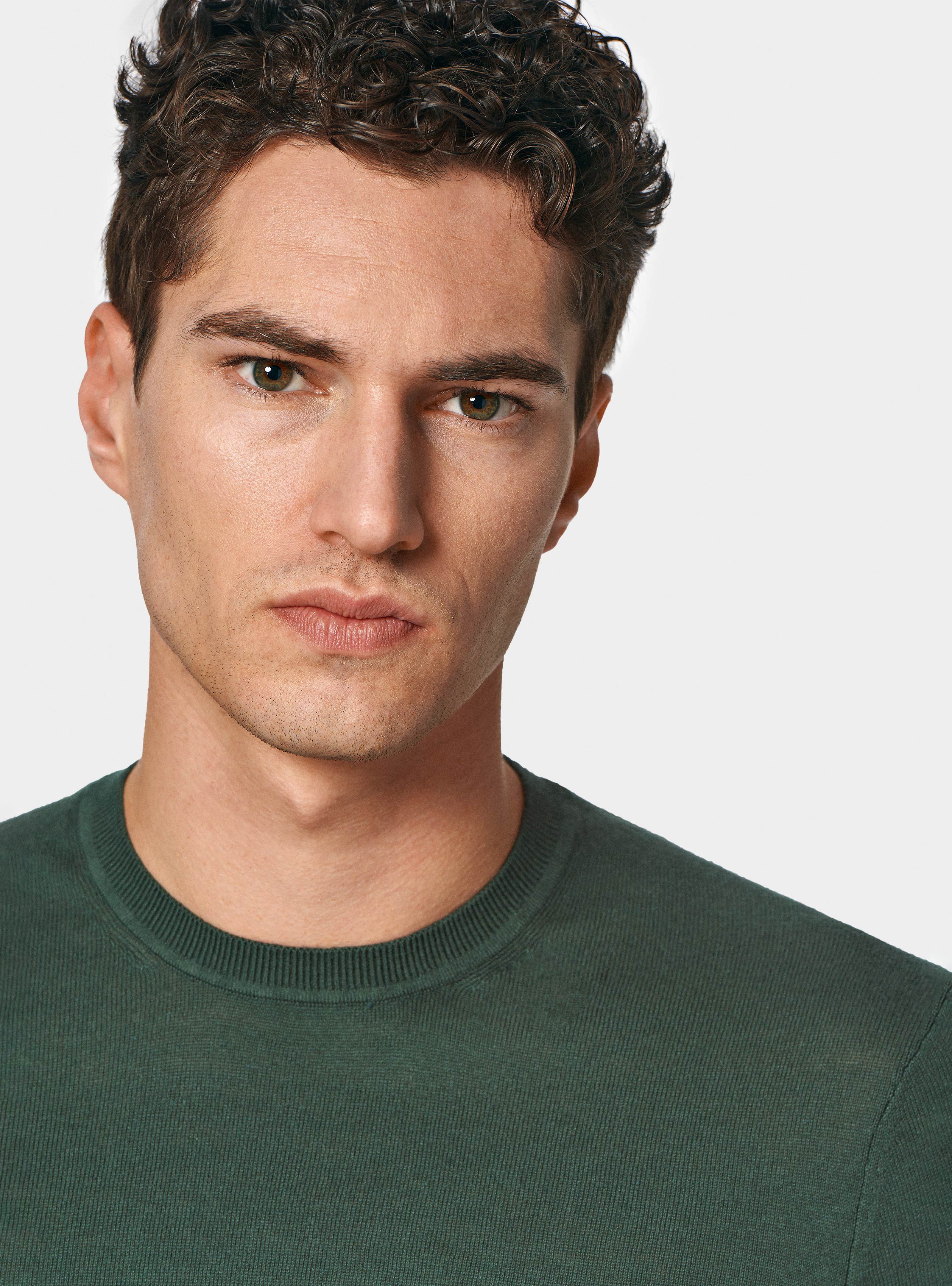 Pullover mit Rundhalsausschnitt aus Baumwolle, Seide und Kaschmir, VERDE MUSCHIO 0615C